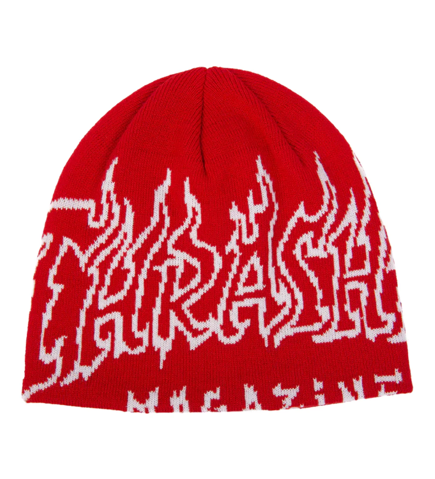 Fire Outlined Skully, Red
