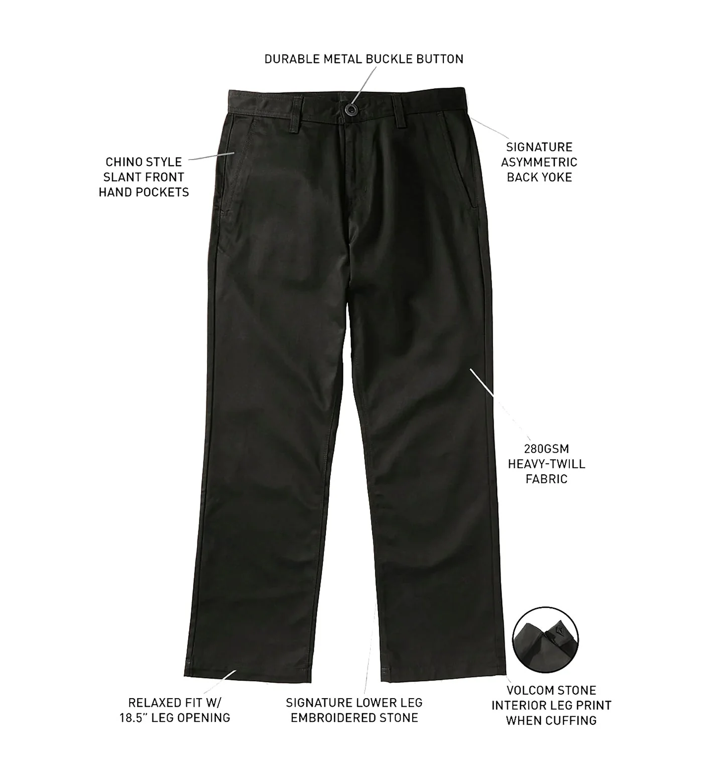Frickin Skate Chino, Black - Image 2