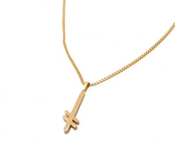 Gang Logo Gold Necklace, Gold
