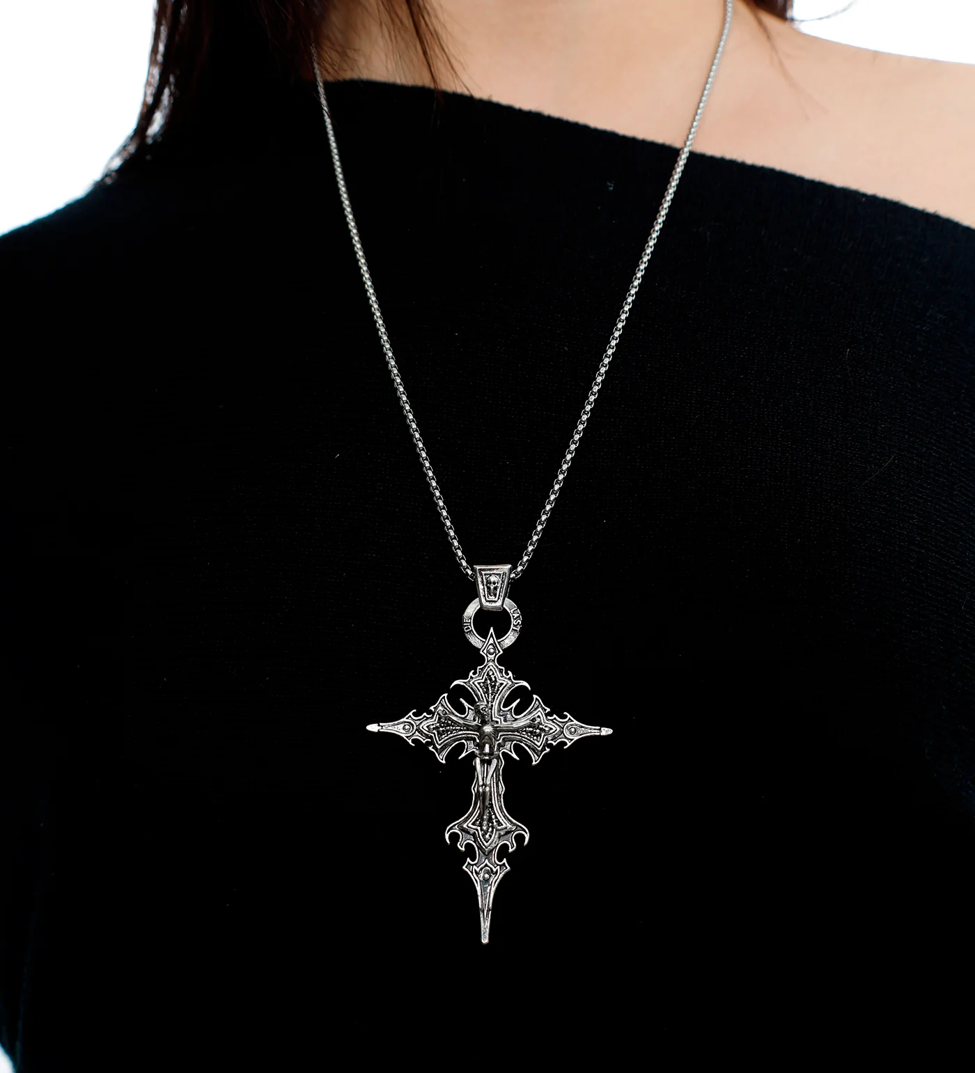 Gothic Nail Cross, Silver(2A) - Image 4