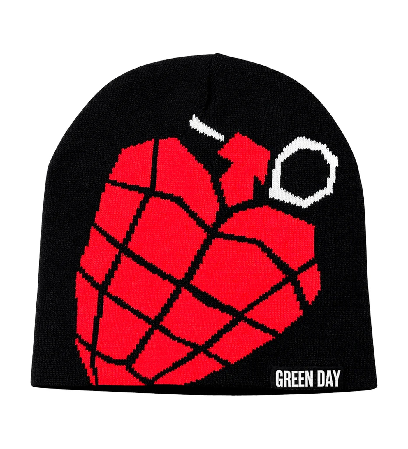 Green Day Jacquard Ribbed Knit, Black
