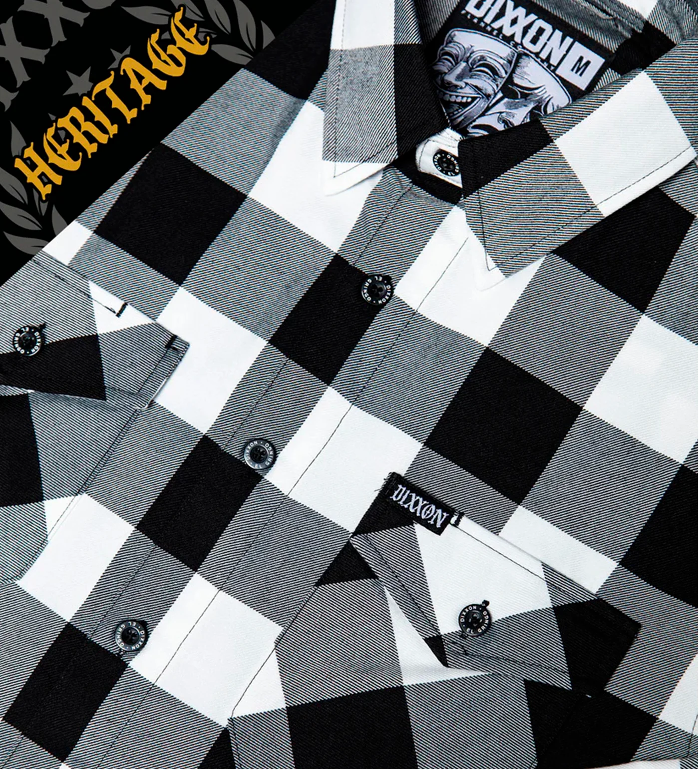 Gringo Heritage Flannel, Black/White - Image 2