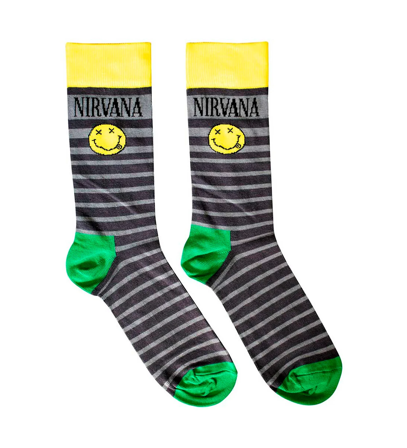 Happy Face & Logo Stripes, Black/Grey