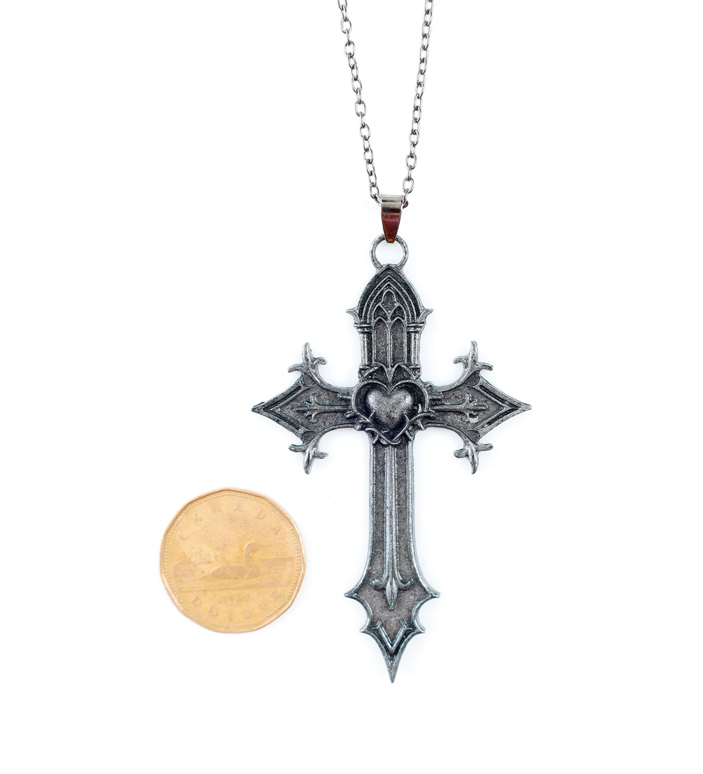 Heart Spikes Cross, Black Metal (2A) - Image 2
