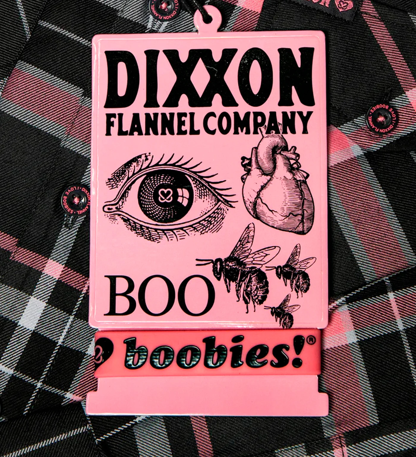 I Love Boobies 2025 Flannel, Black/Pink - Image 3