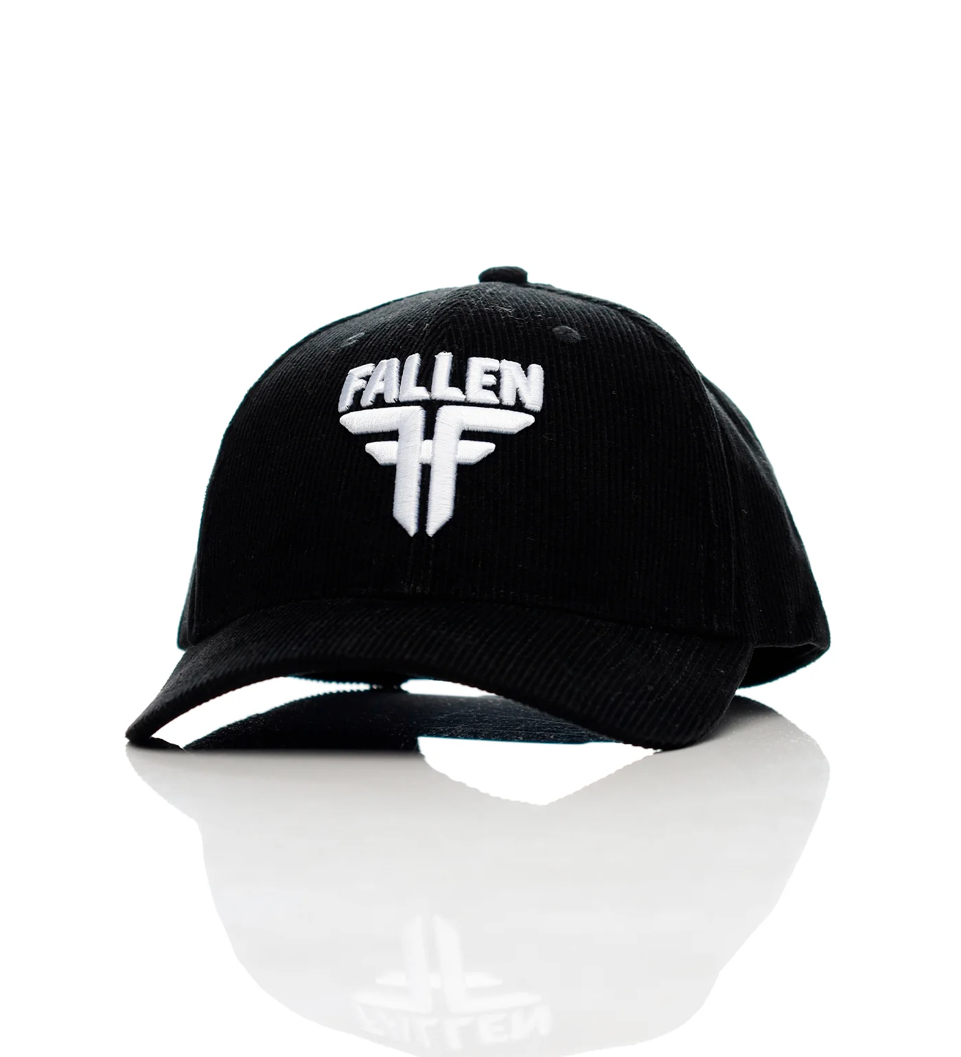 Insignia Curve Snapback, Black Corduroy/White
