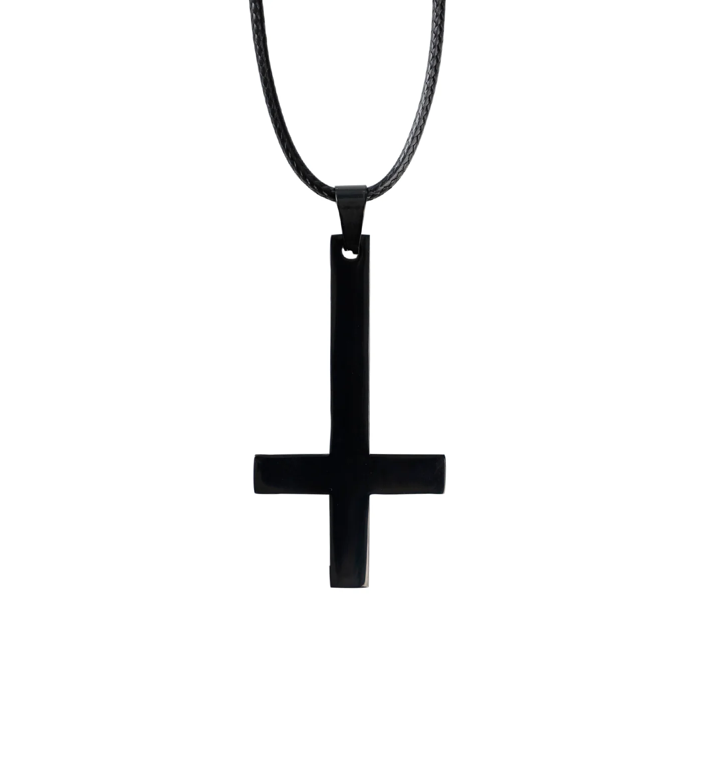 Inverted Black Stainless Cross, Black (2B)