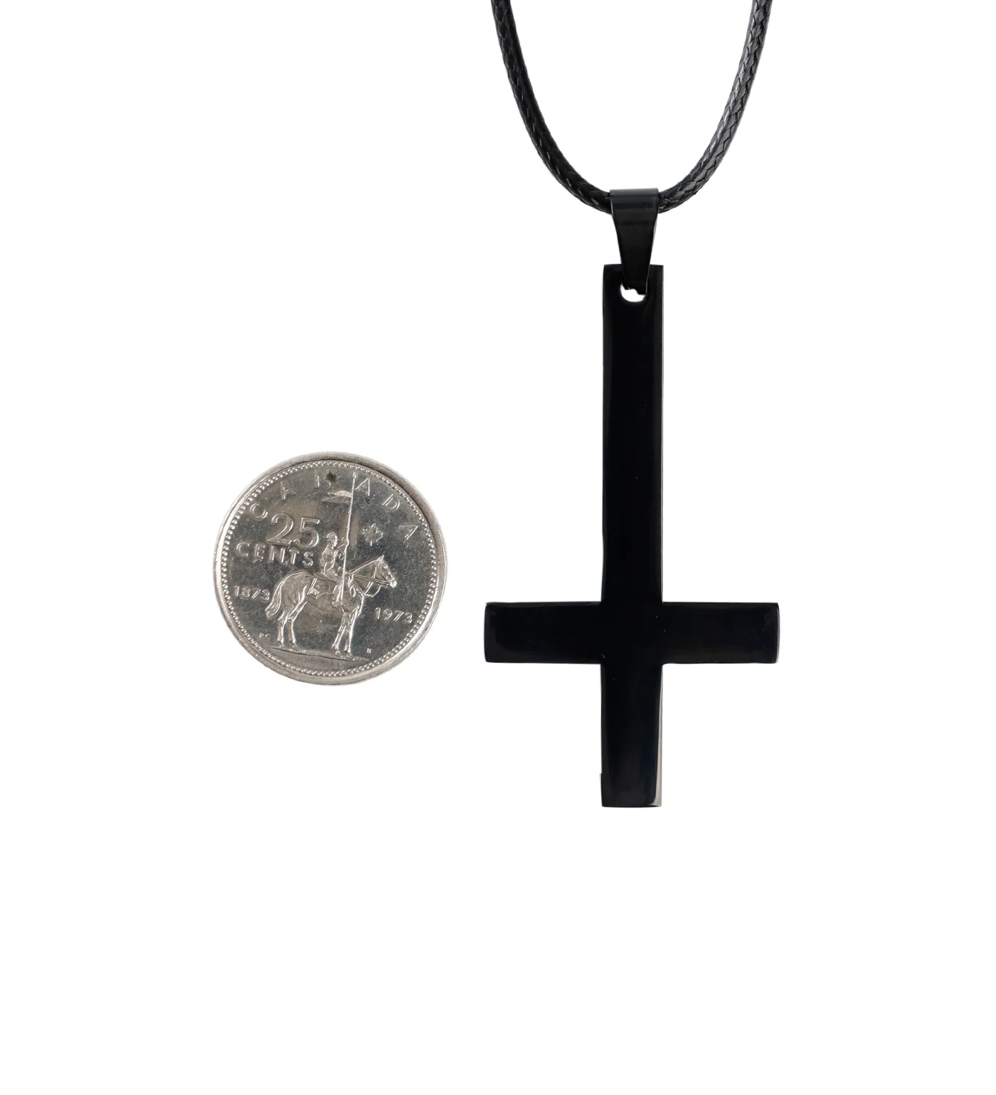 Inverted Black Stainless Cross, Black (2B) - Image 2