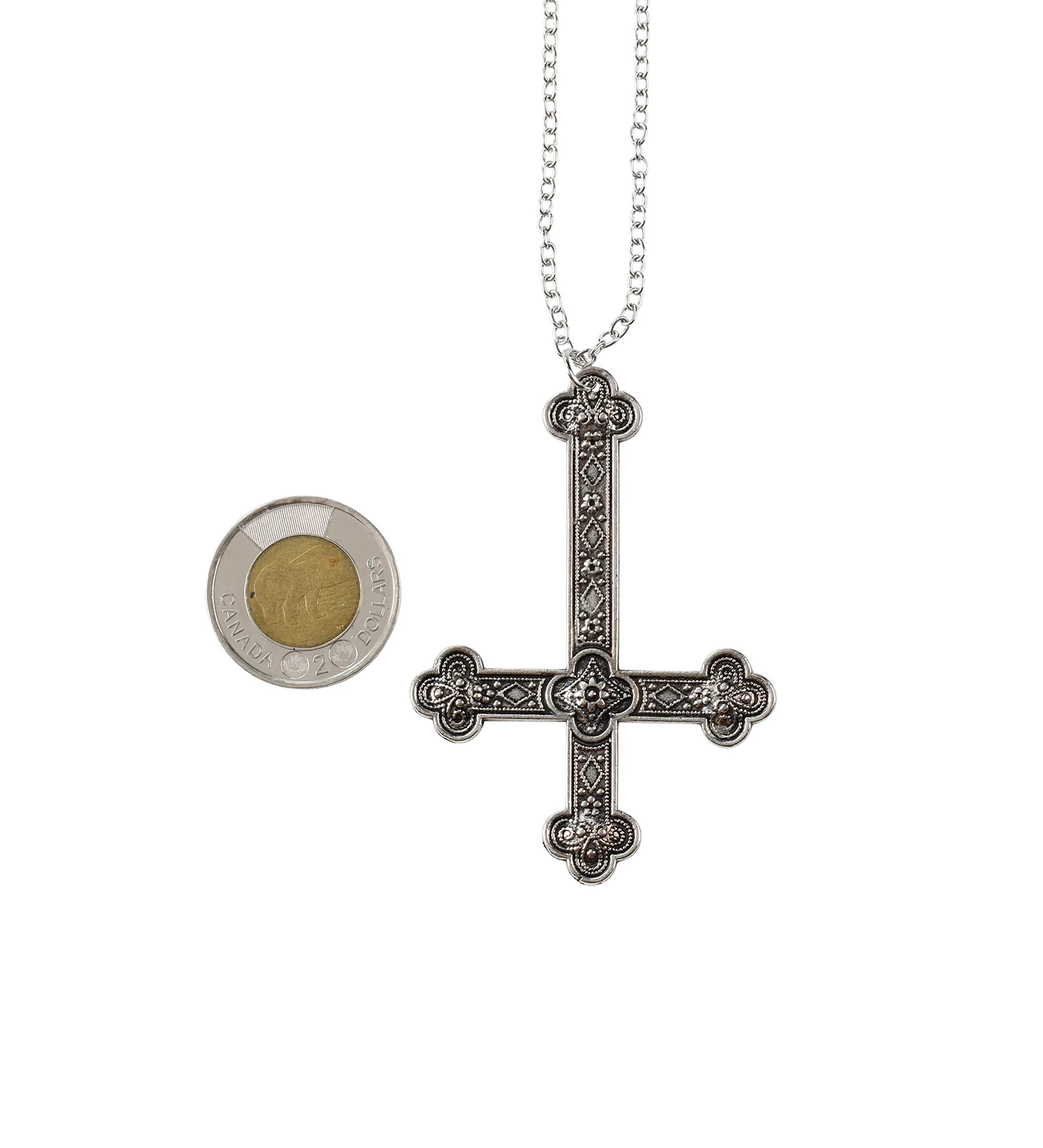 Inverted Budded Cross, Silver (2B) - Image 2