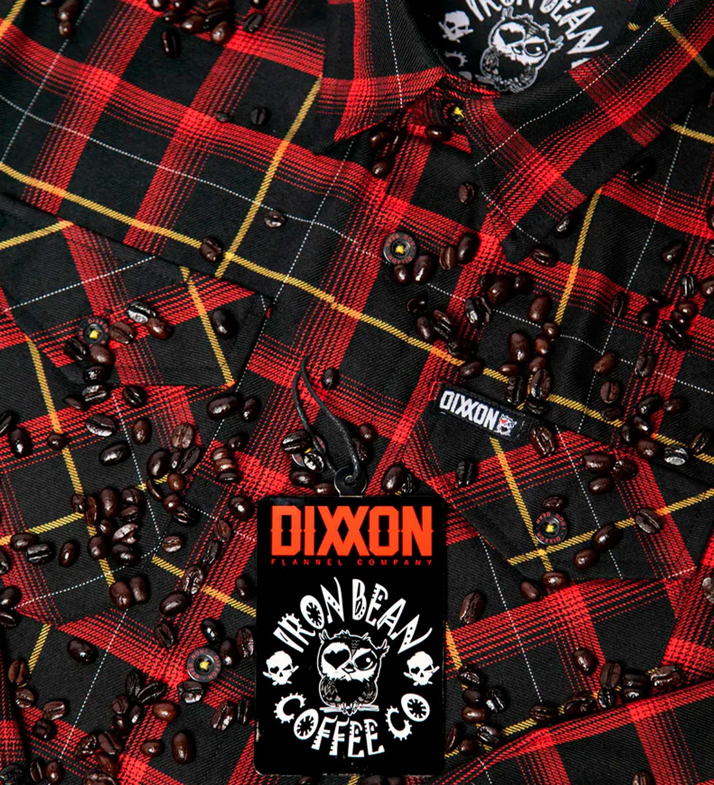 Iron Bean Flannel, Red/Black - Image 2