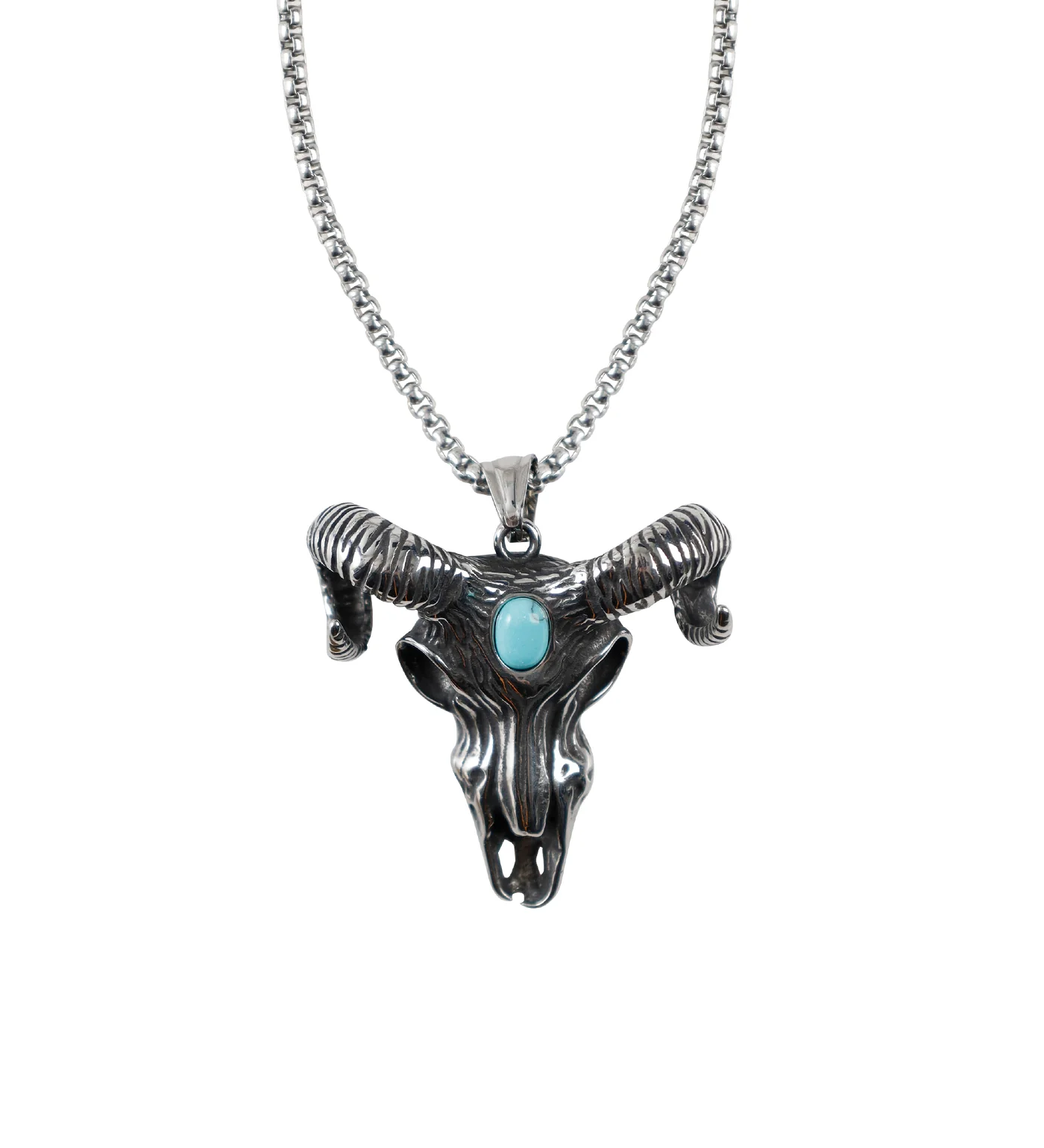 Jeweled Ram Skull, Silver(2E)