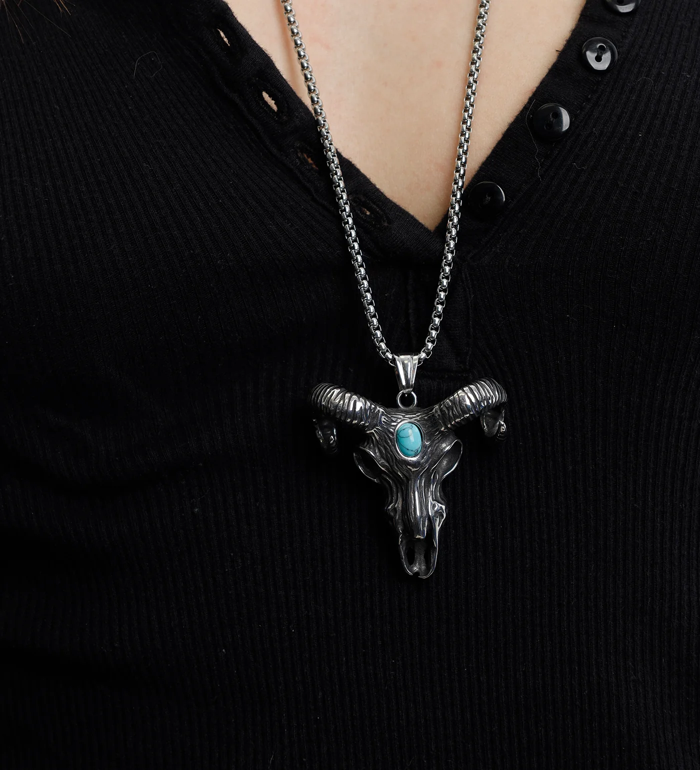 Jeweled Ram Skull, Silver(2E) - Image 5