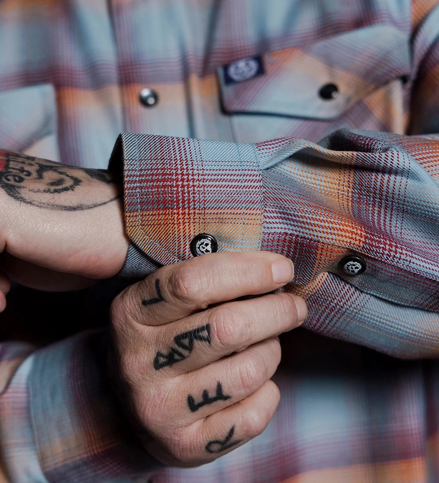 Killswitch Engage Flannel, Blue/Red/Orange - Image 4