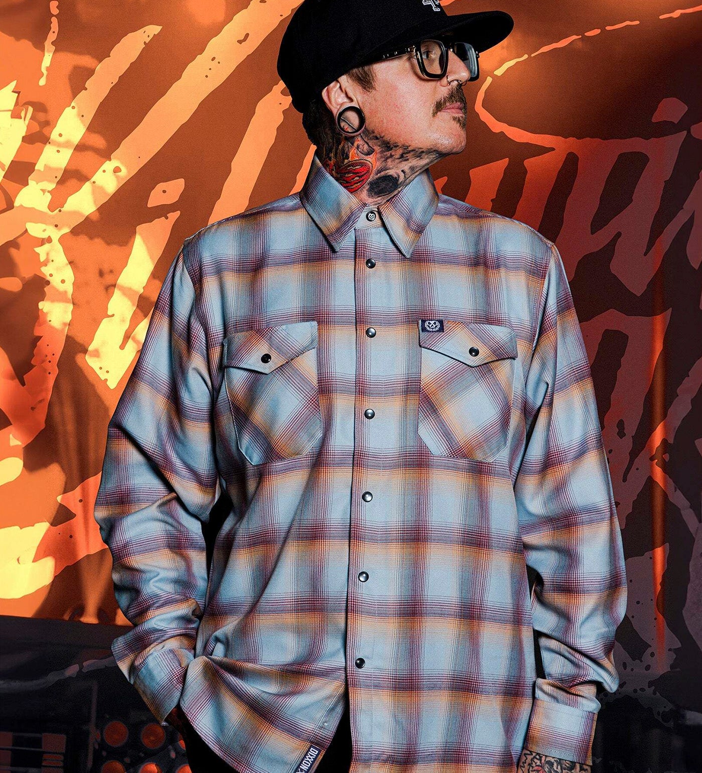 Killswitch Engage Flannel, Blue/Red/Orange - Image 7
