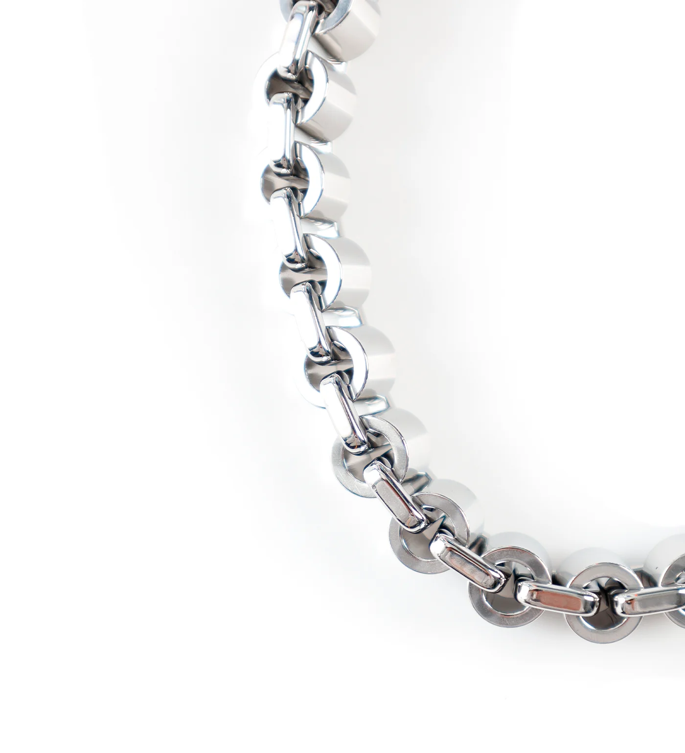 Large Bead Link Stainless, Silver (2D) - Image 2