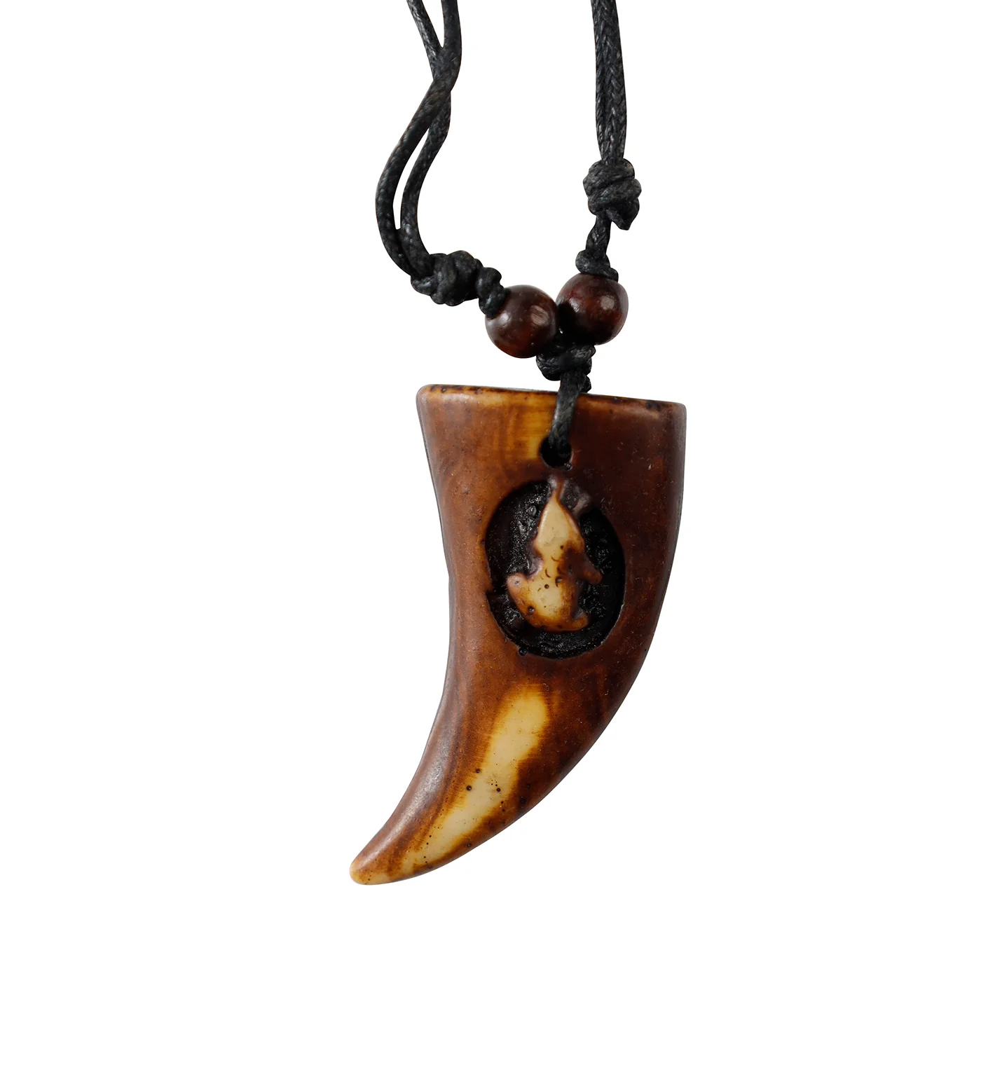 Large Engraved Tooth, Brown/Black (2F)