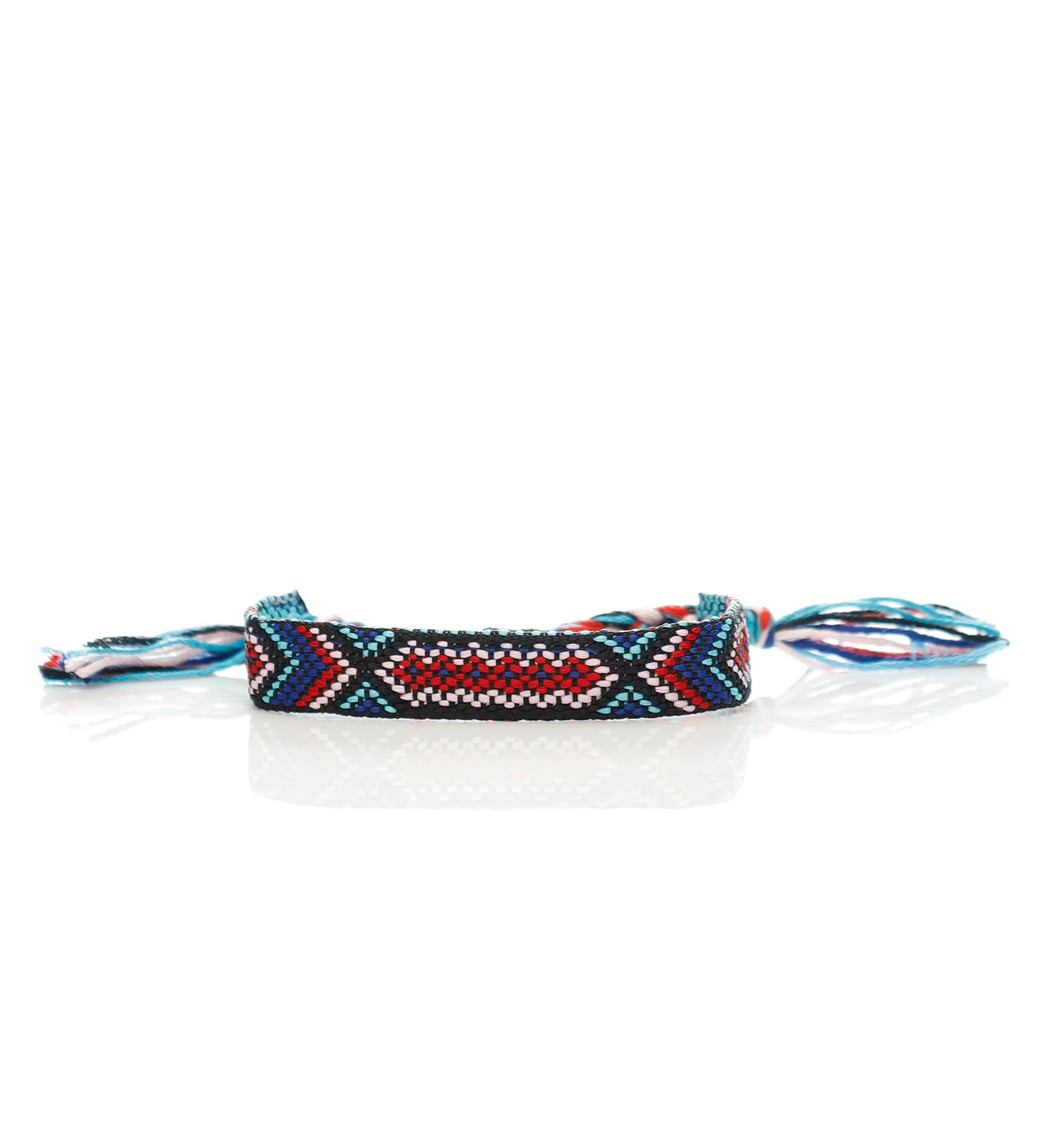 Large Friendship Bracelet, Black/Multi