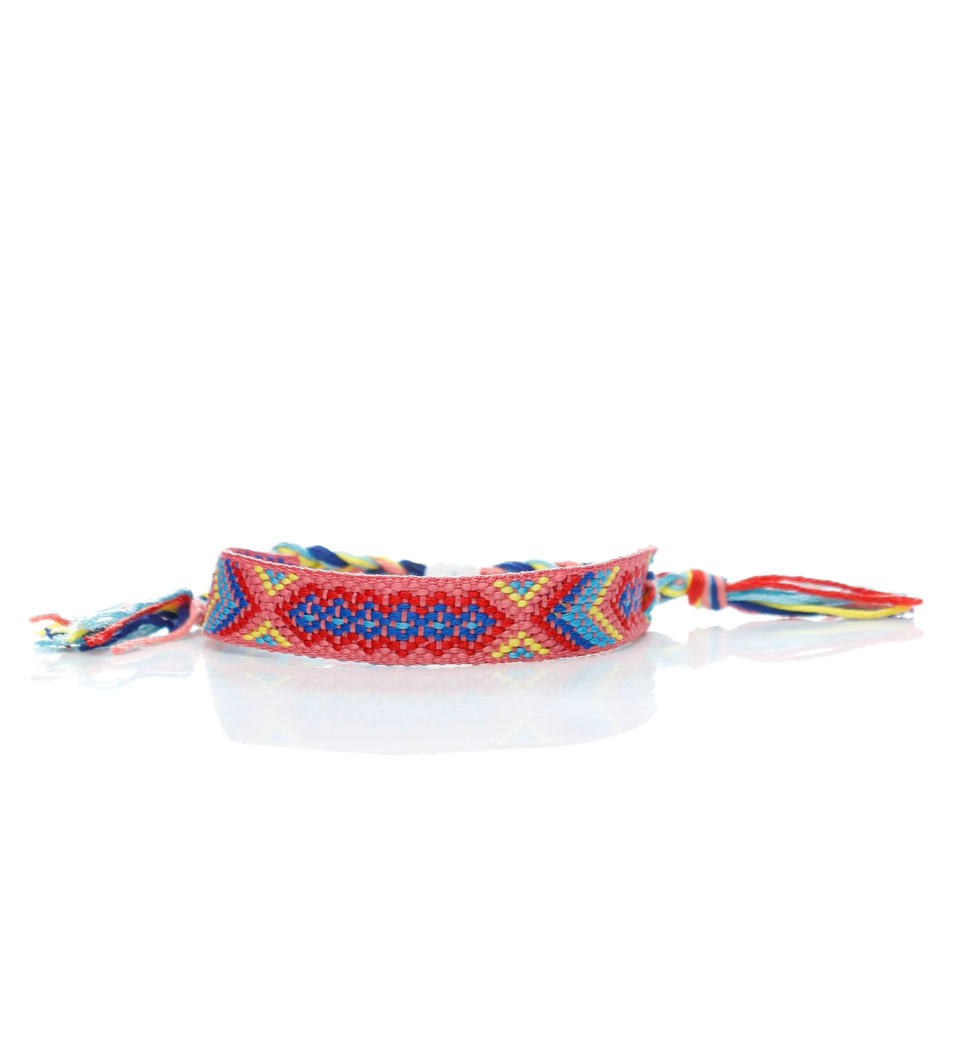Large Friendship Bracelet, Pink/Yellow/Multi