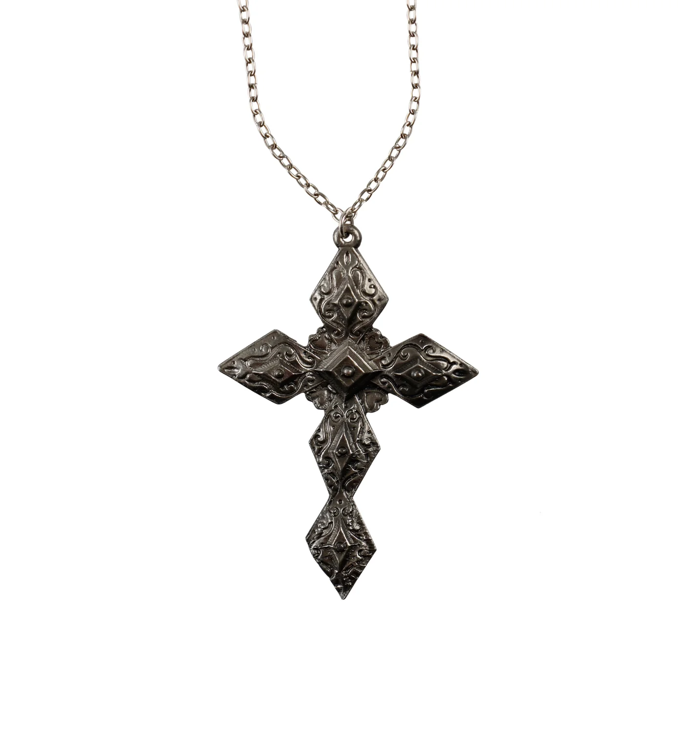 Large Marcasite Cross, Pewter (2A)