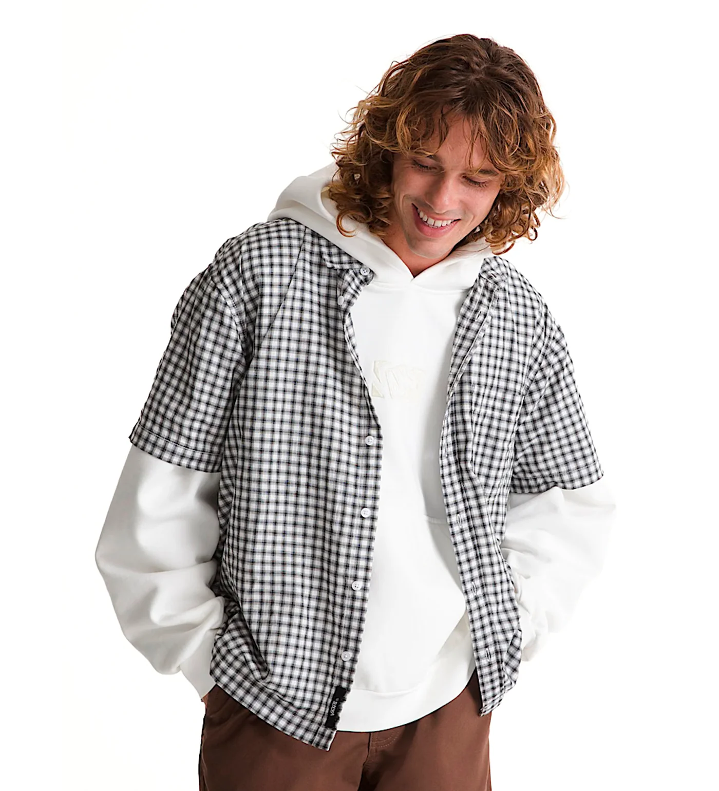Larkspur Mini Plaid, White/Black - Image 3