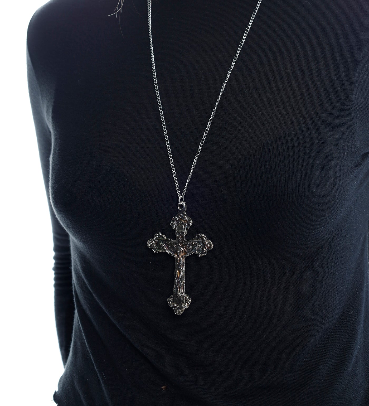 Latin Cross Crucifix, Pewter (2A) - Image 4