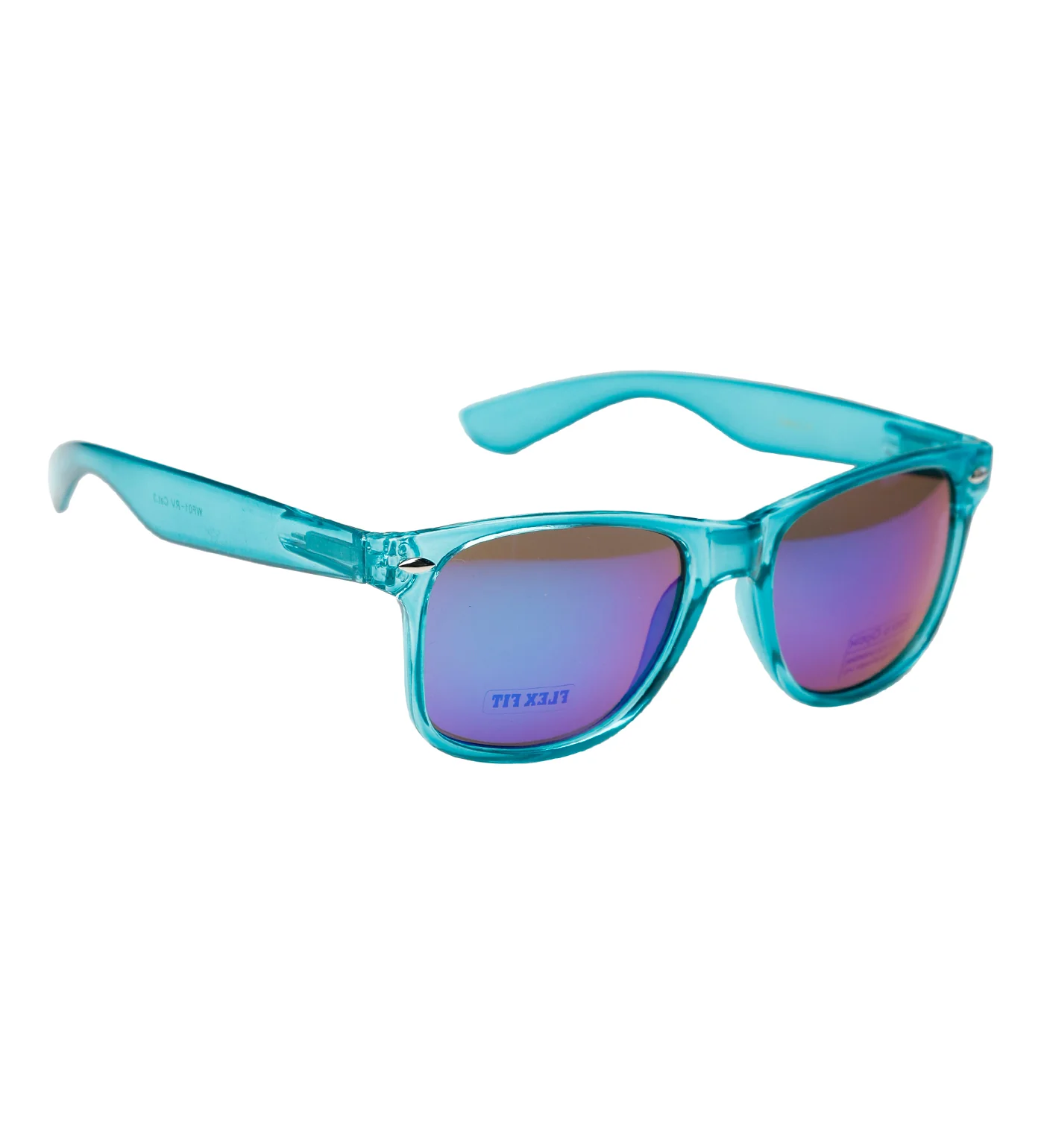 Wayfarer, Clear Turquoise Frame/Blue Mirror