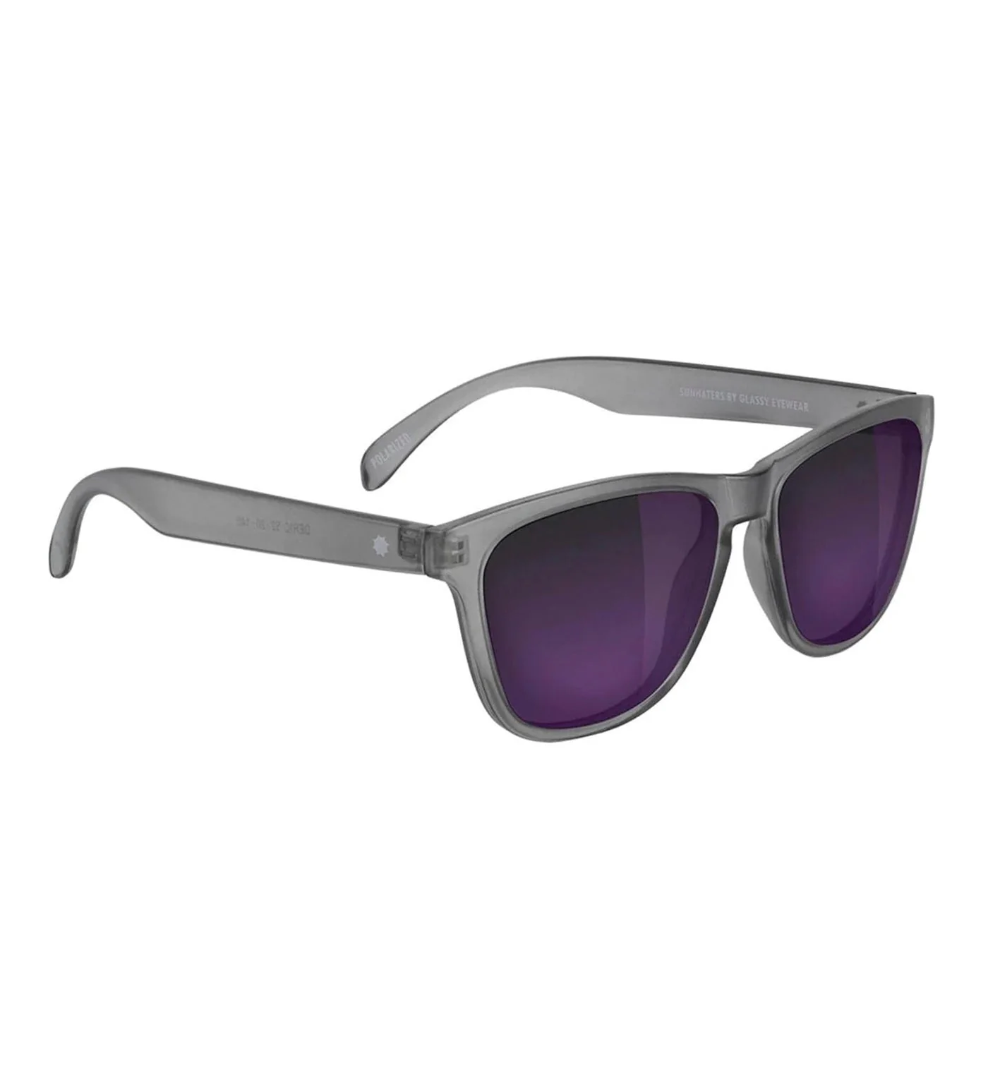 Leonard Polarized, Matte Transparent Dark Grey/Purple Mirror