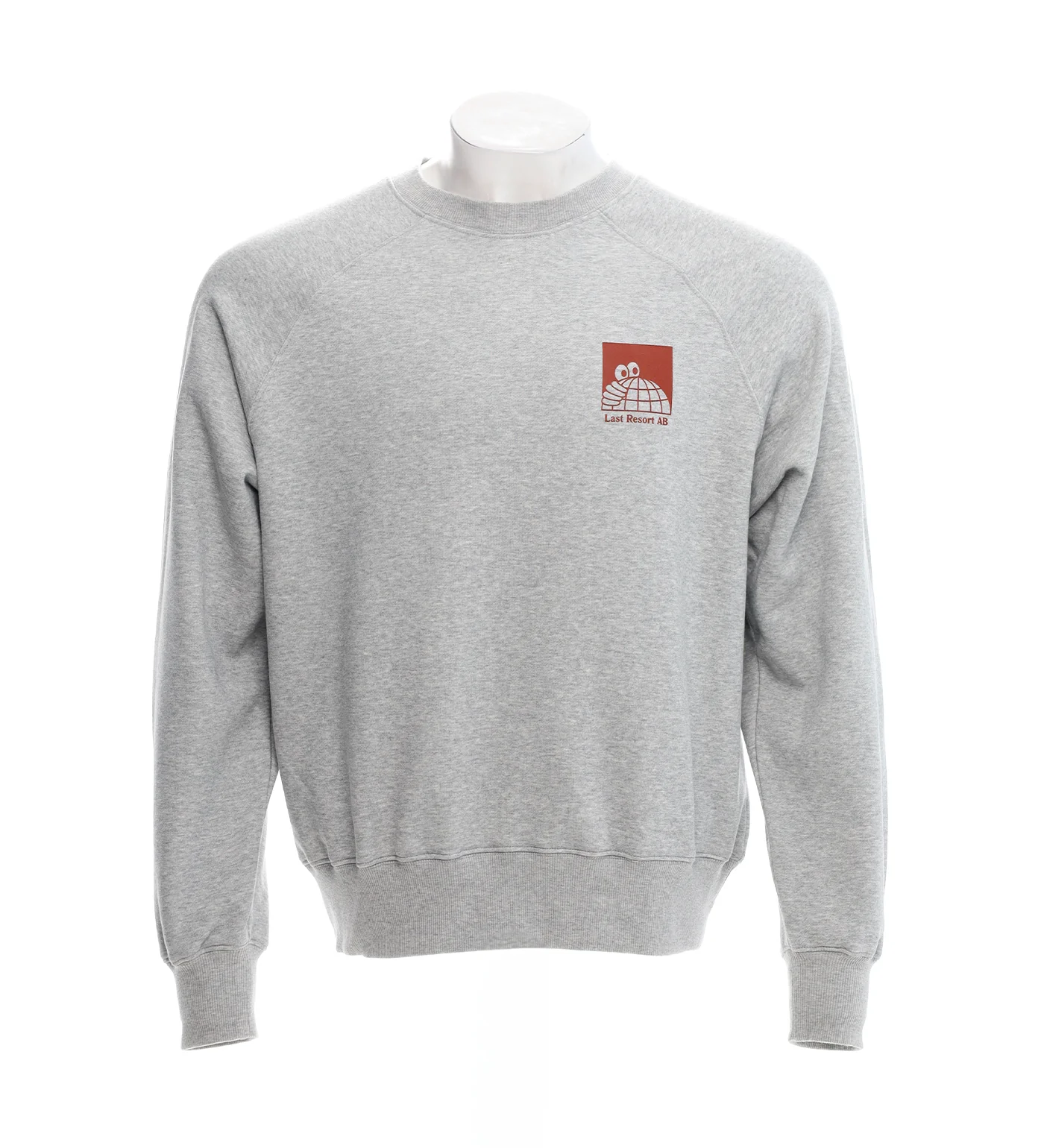 Little AB Raglan Crew, Grey Melange