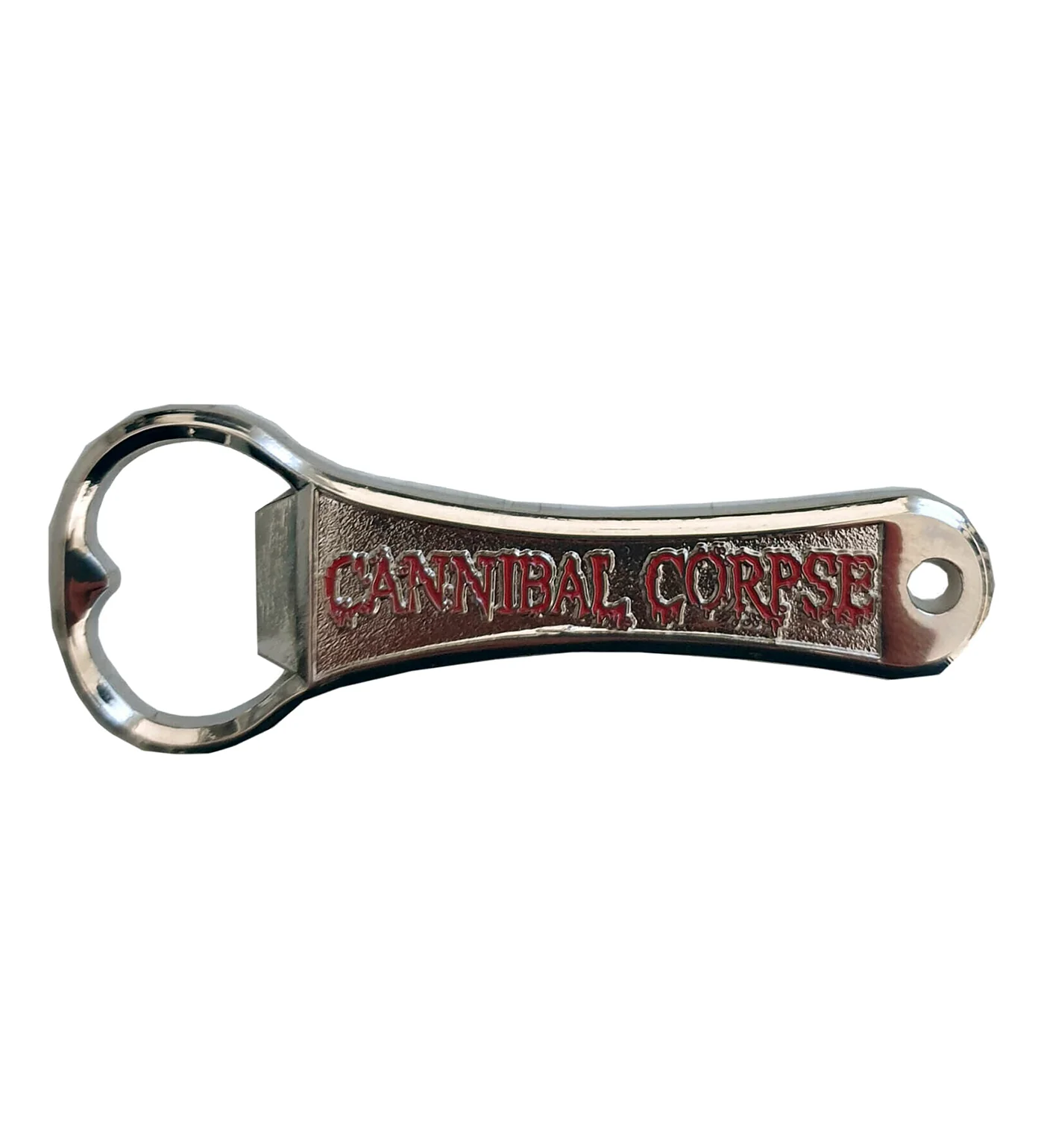 Logo Bottle Opener, Silver/Red