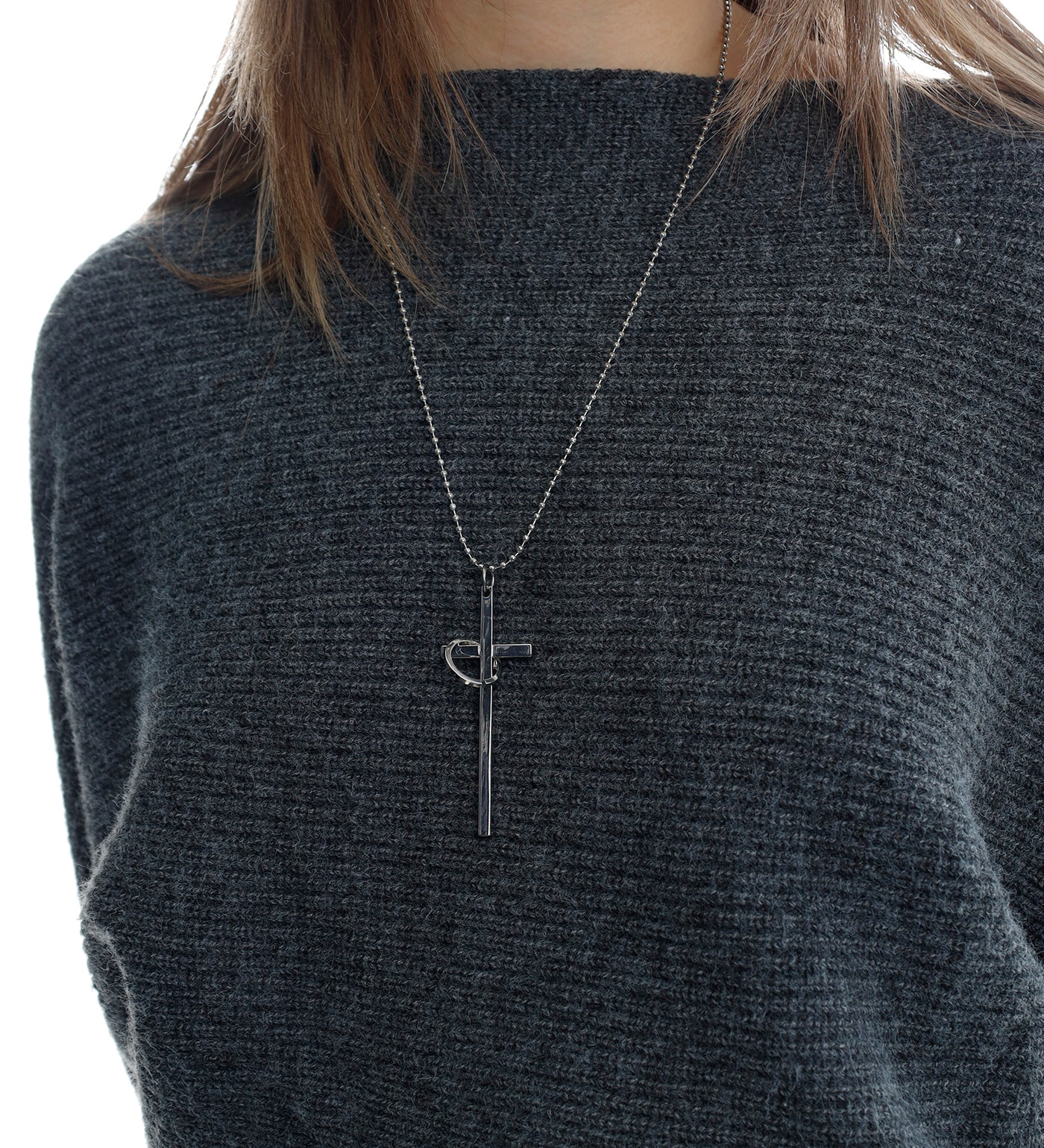 Long Cross W/ Ring EX-1612775, Silver (2A) - Image 3