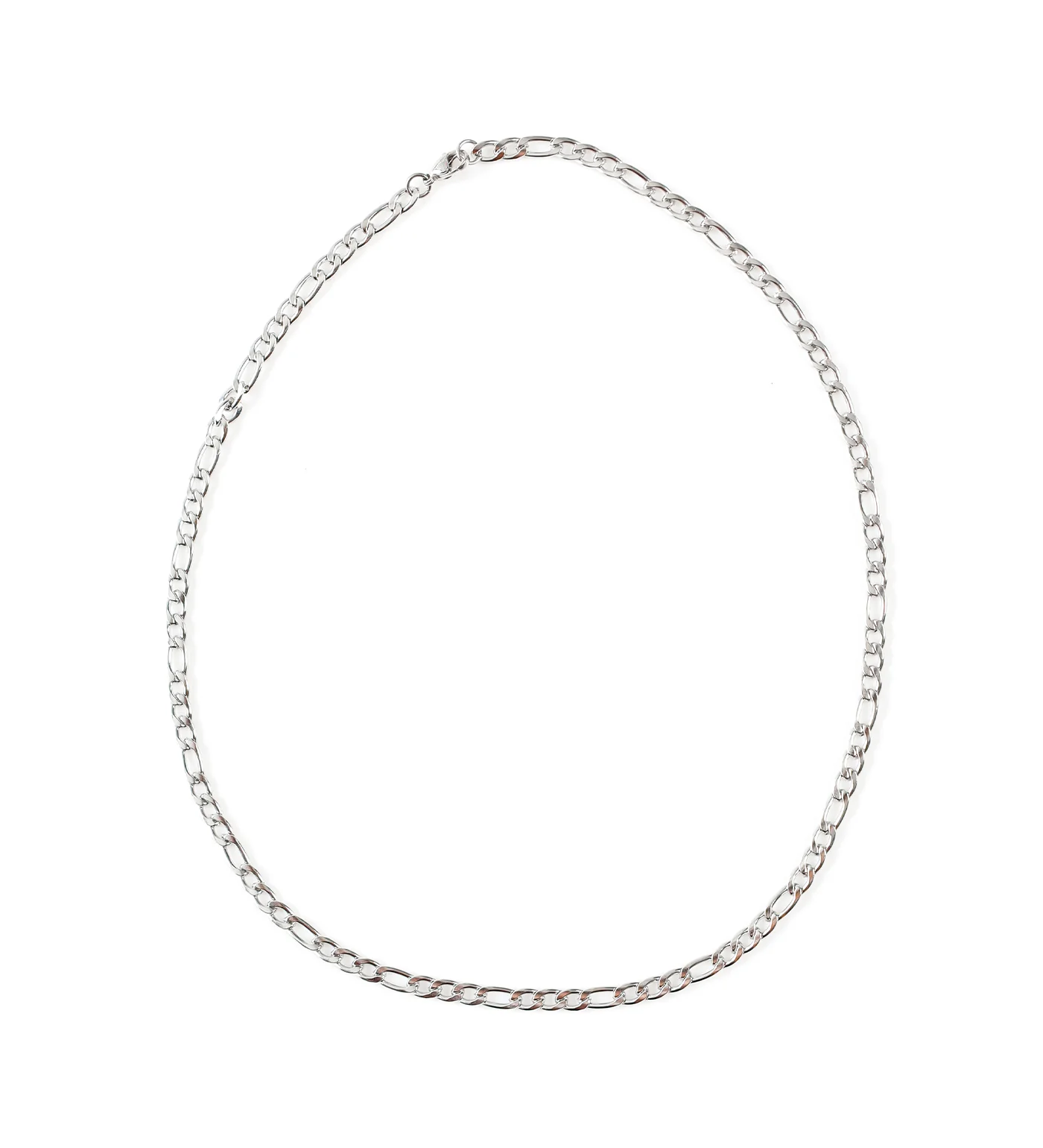 Long Medium Stainless Squared Chain, Silver (1C)