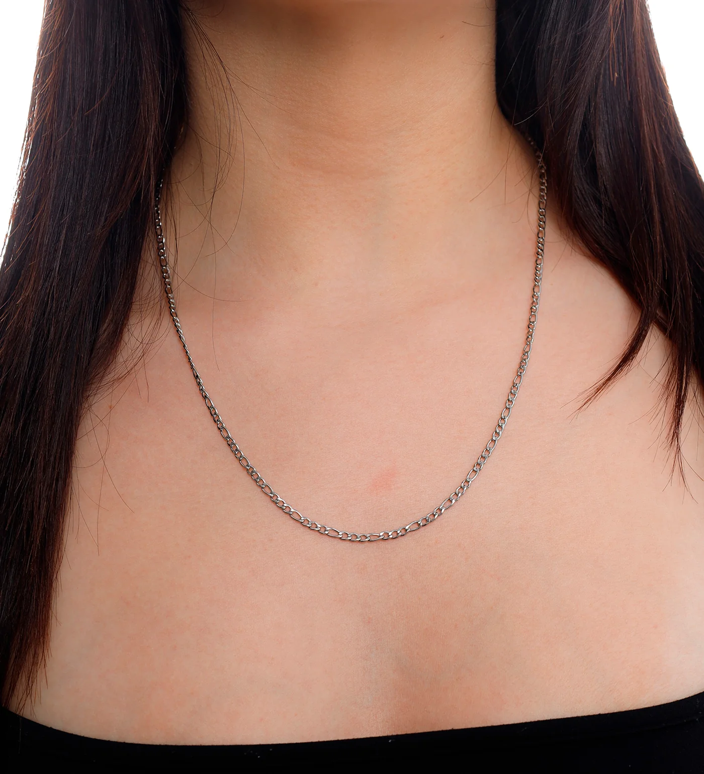 Long Small Stainless Squared Chain, Silver (1C) - Image 3