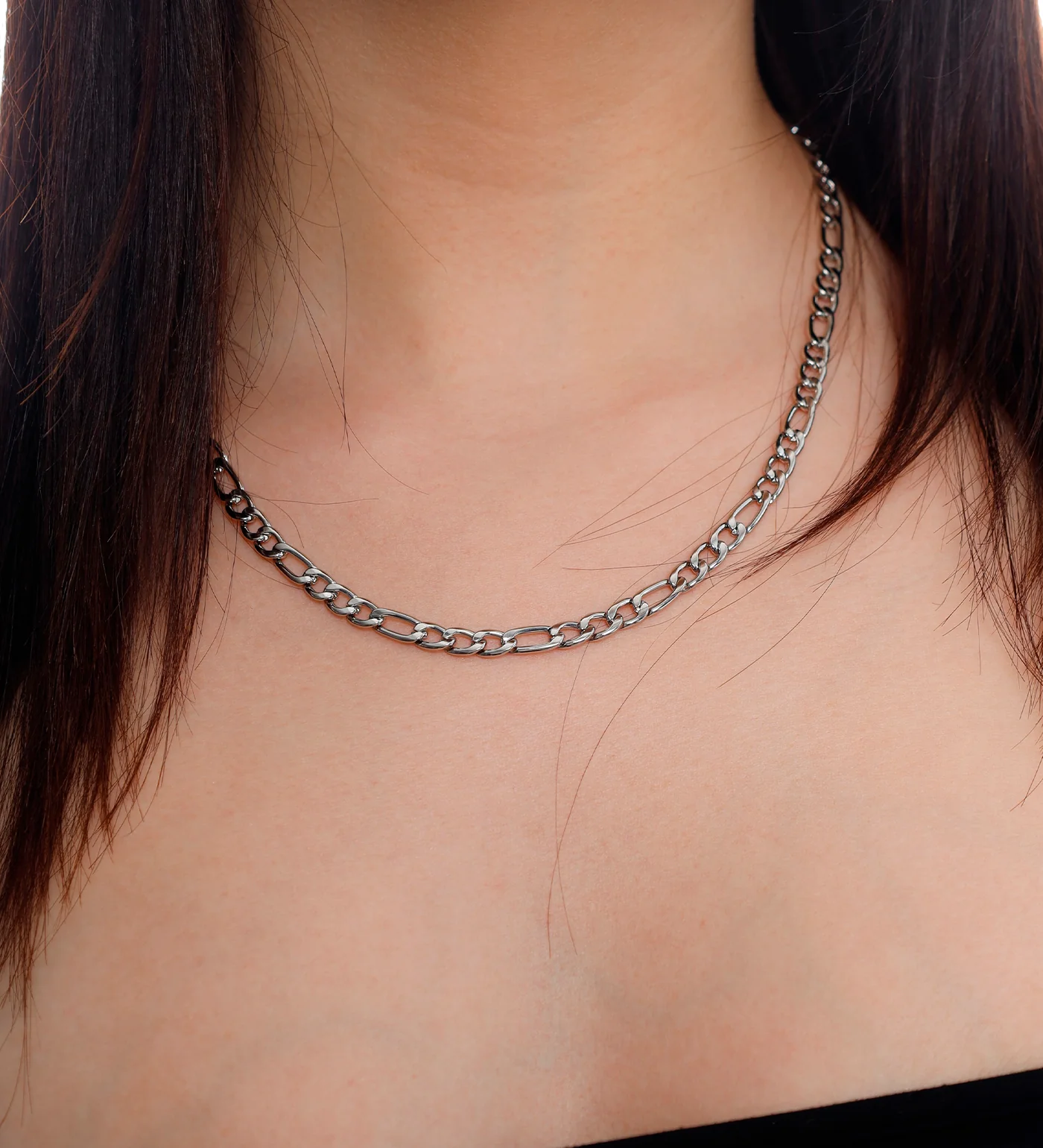 Medium Stainless Squared Chain, Silver (1C) - Image 3