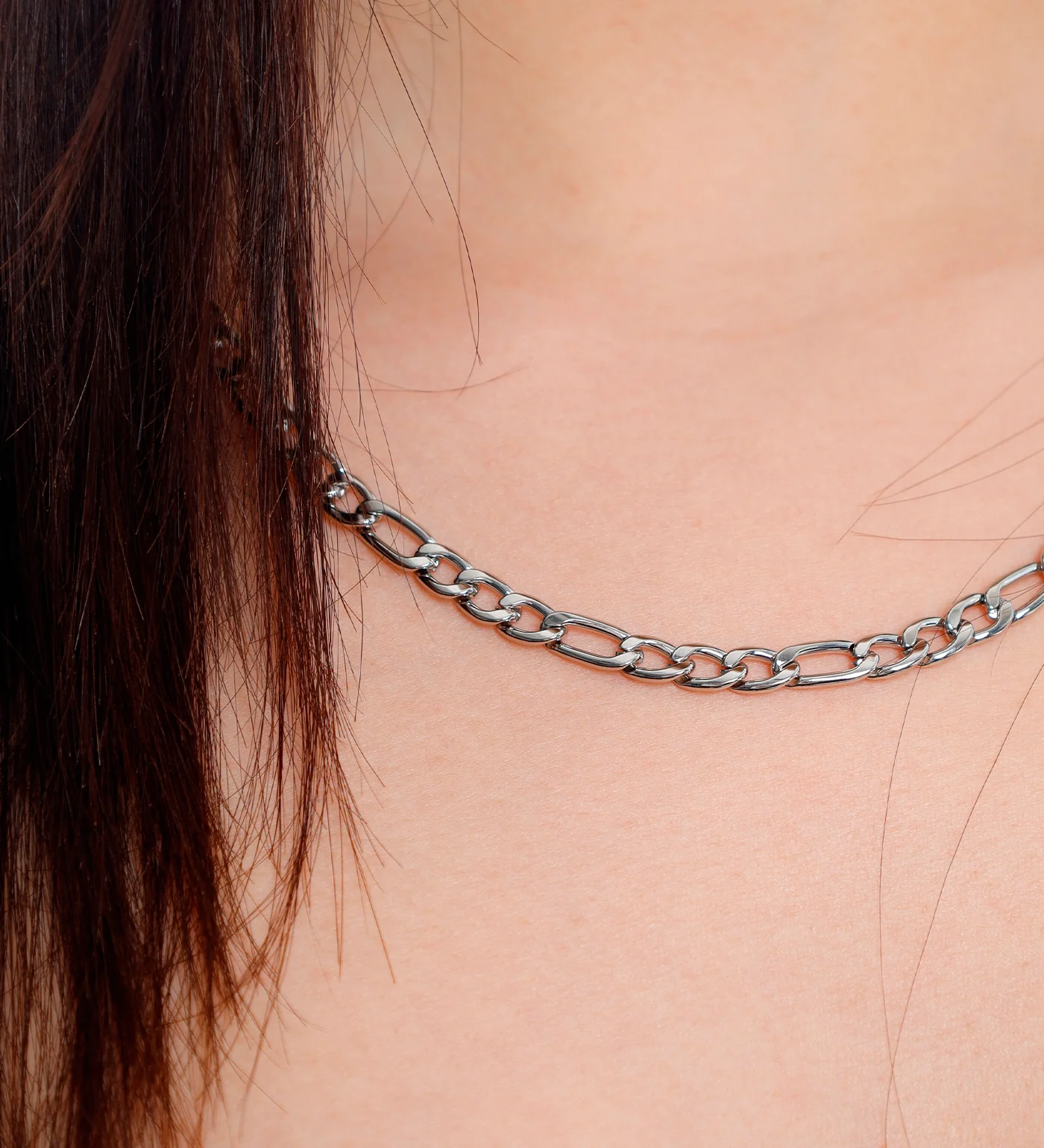 Medium Stainless Squared Chain, Silver (1C) - Image 4