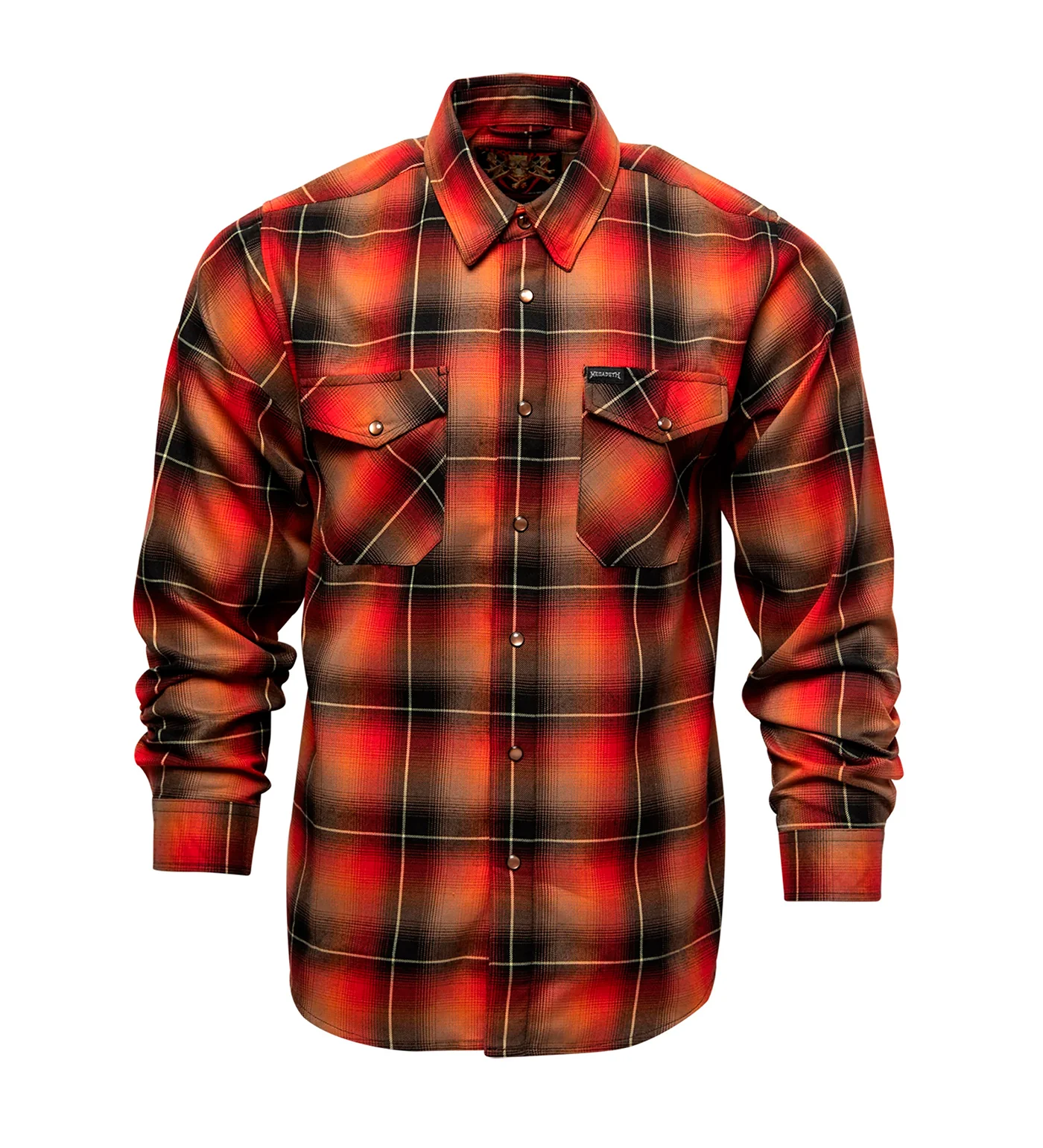 Megadeth Killing Is My Business Flannel, Red/Black/Orange