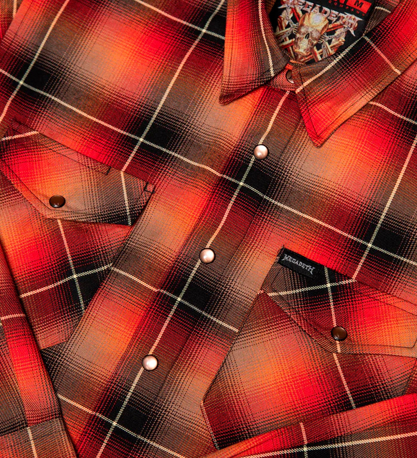 Megadeth Killing Is My Business Flannel, Red/Black/Orange - Image 2