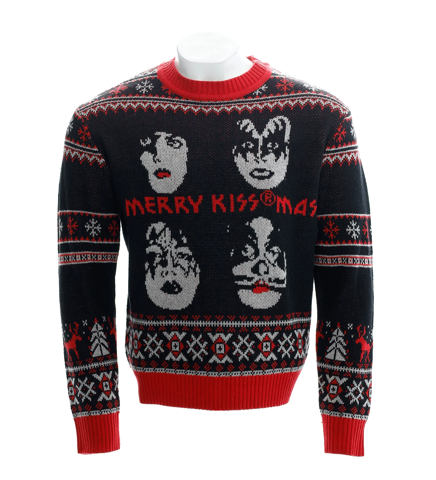 Merry Kissmas Ugly Sweater, Black
