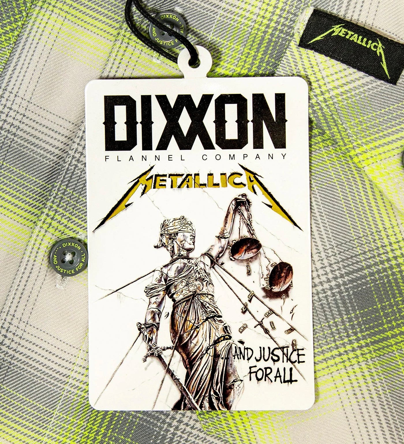 Metallica And Justice For All Flannel , Neon Green/Grey/White - Image 3