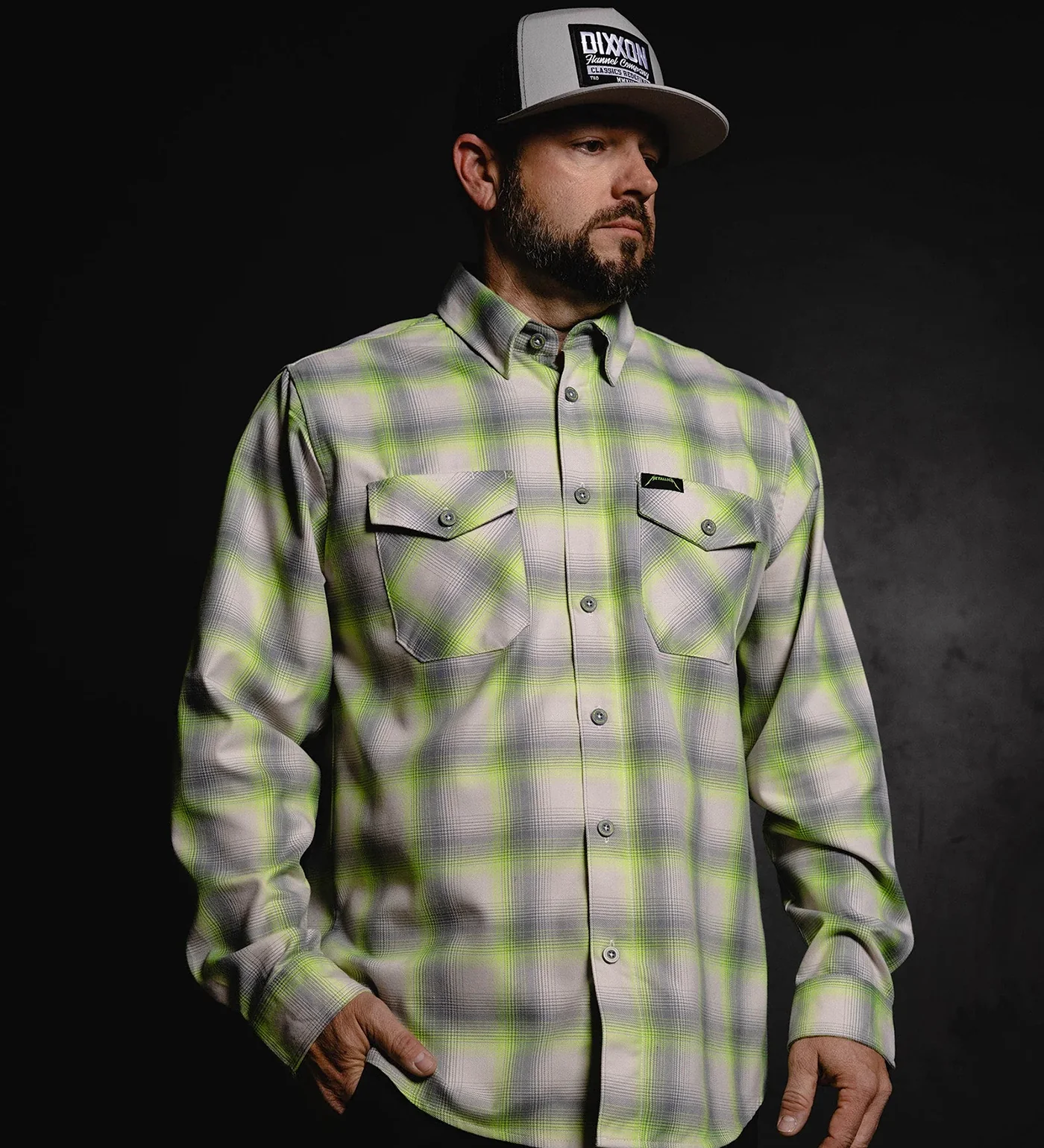 Metallica And Justice For All Flannel , Neon Green/Grey/White - Image 8