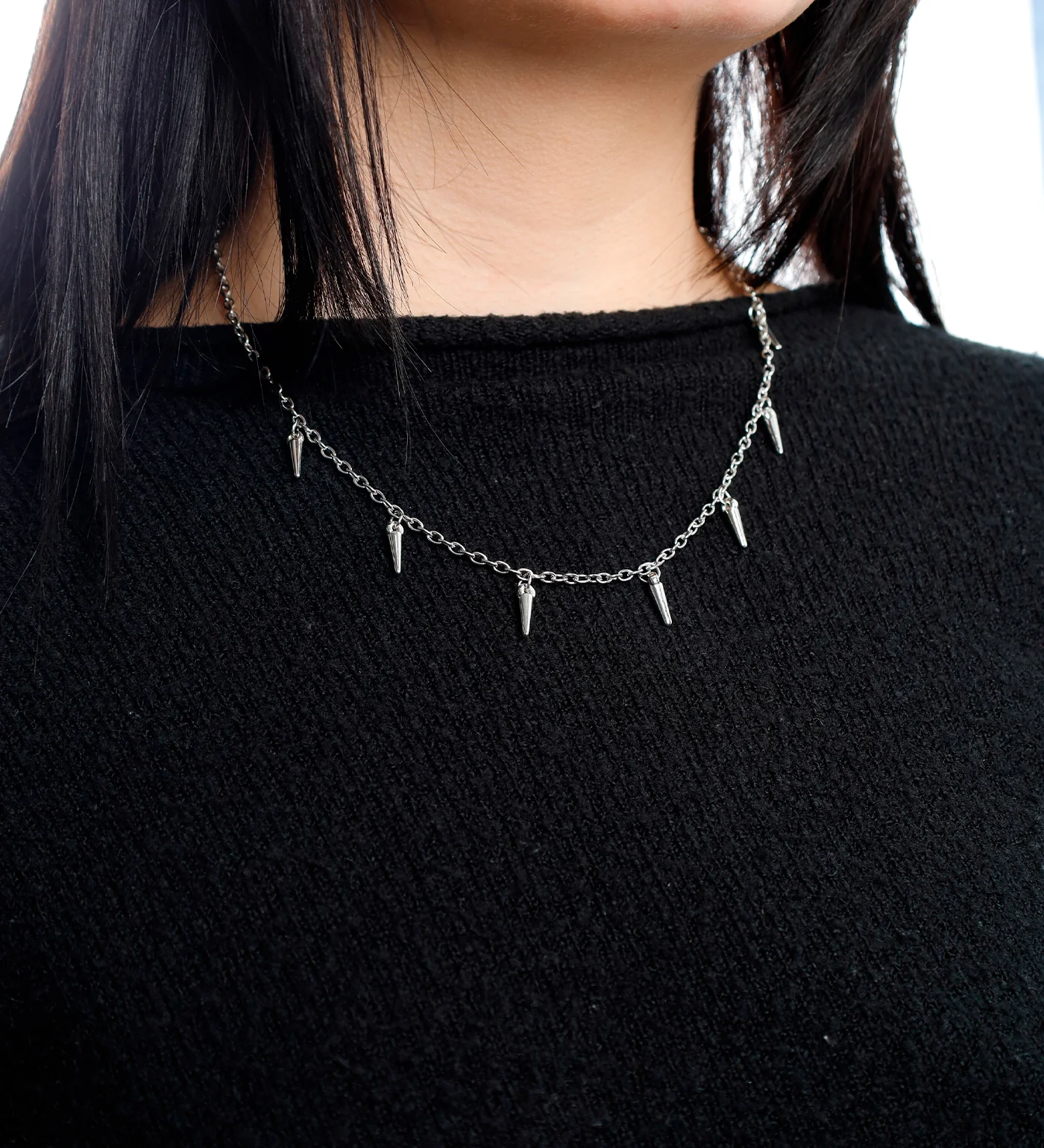 Mini Spike Chain, Silver (2E) - Image 4