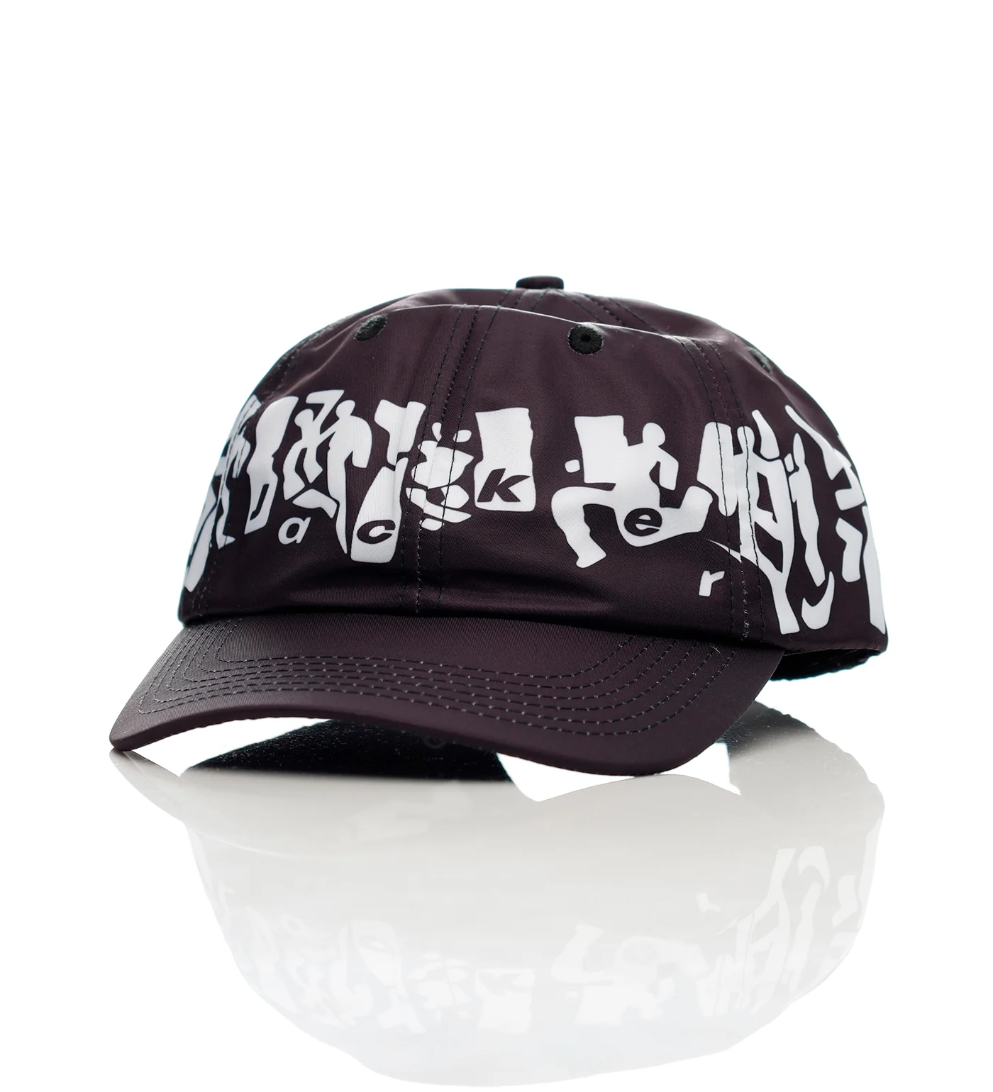 Mirror Maze Nylon Baseball Strapback, Black