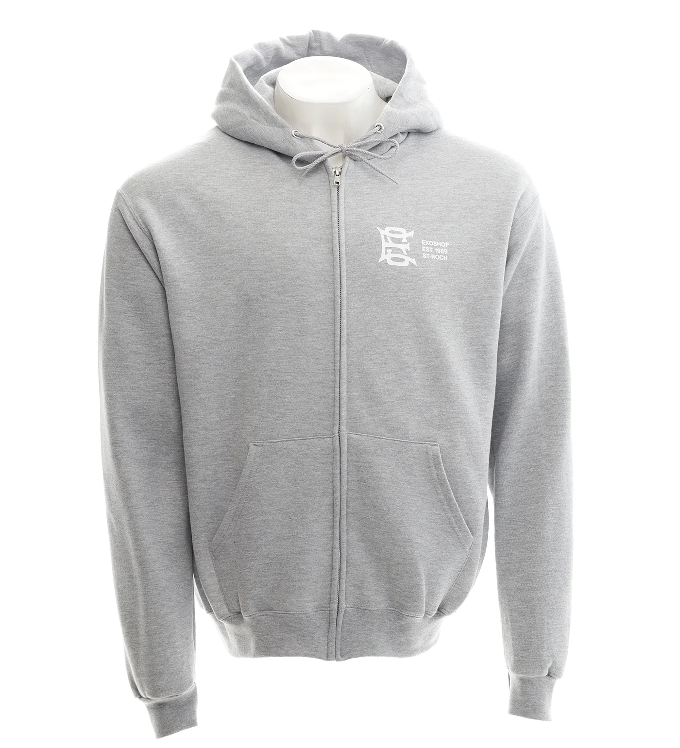 Monogram Zip, Athletic Grey