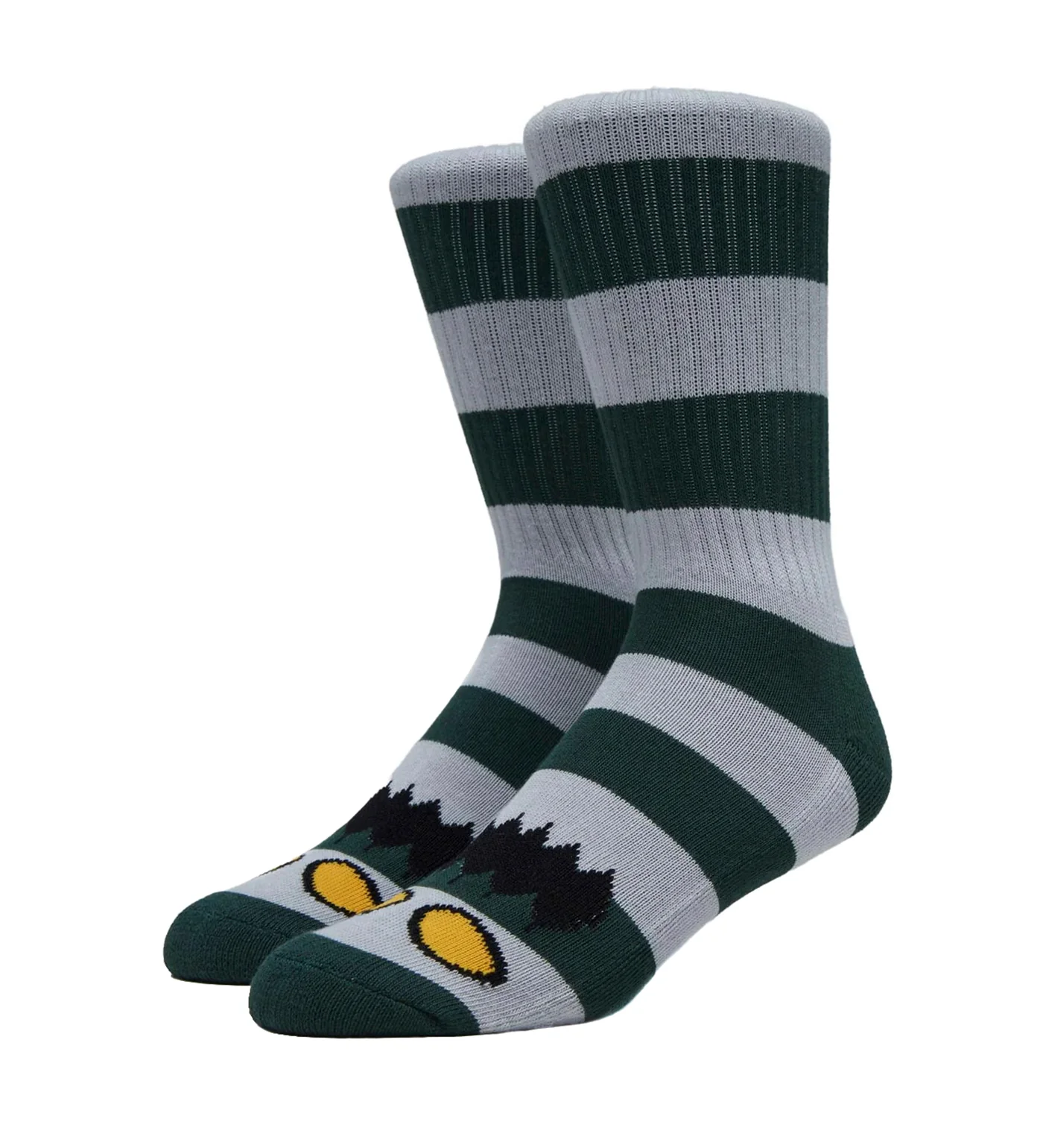 Monster Face Striped, Forest Green/Grey