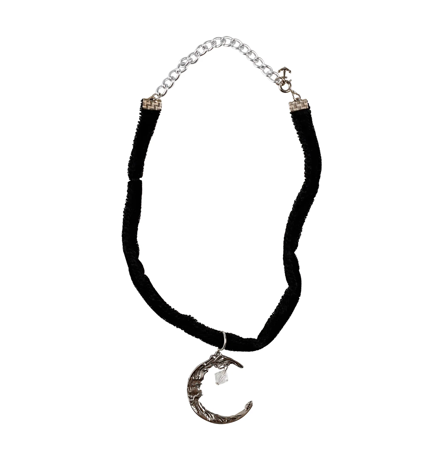 Moon Pendant Round Choker, Black/Silver (2F) - Image 3