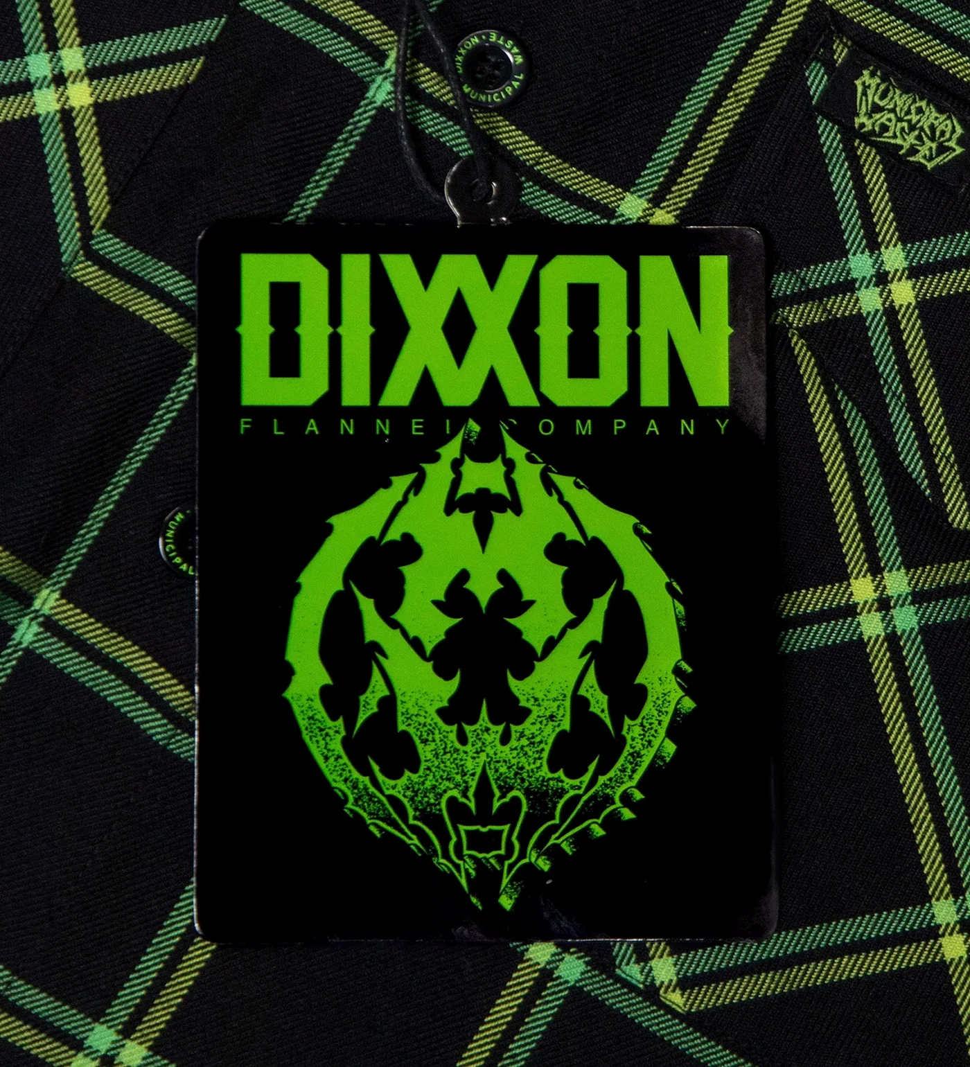 Muncipal Waste Flannel, Black/Green - Image 3