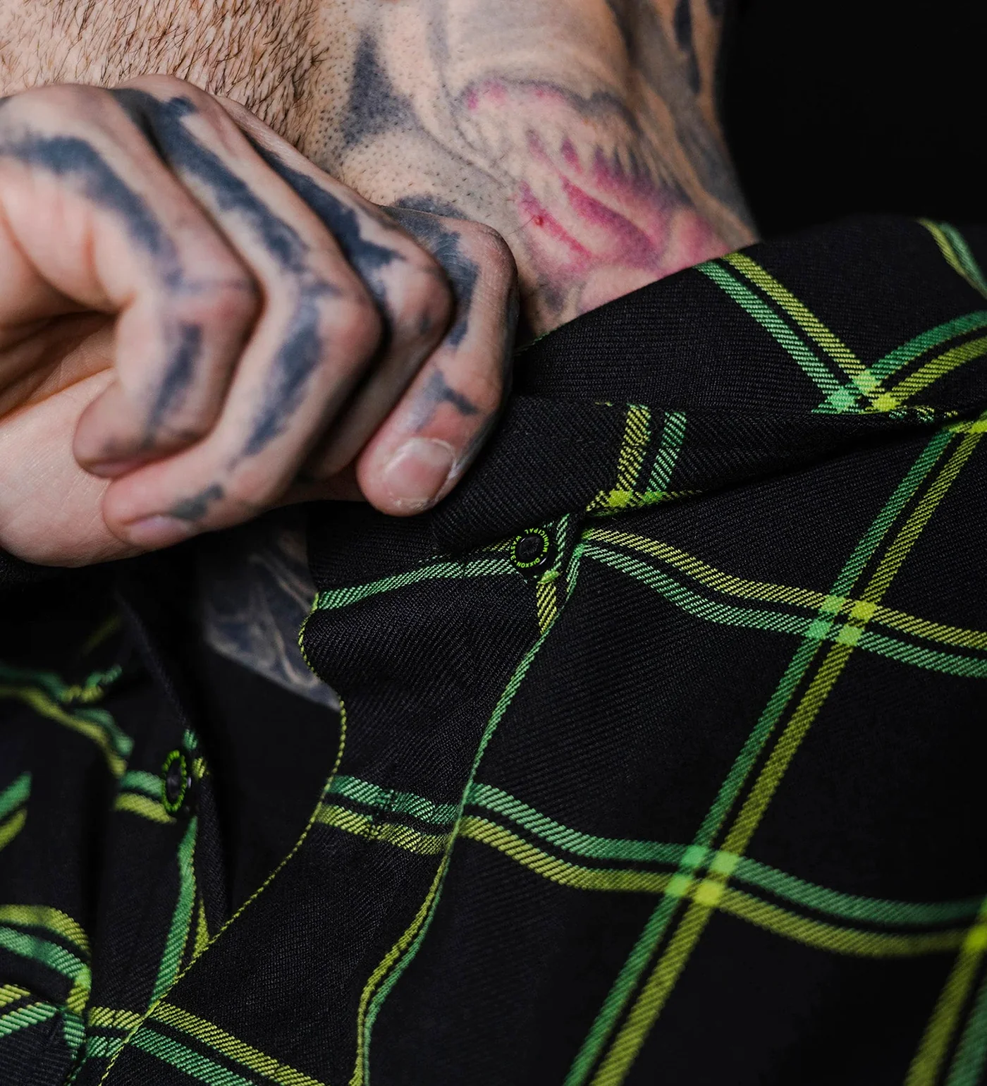 Muncipal Waste Flannel, Black/Green - Image 6