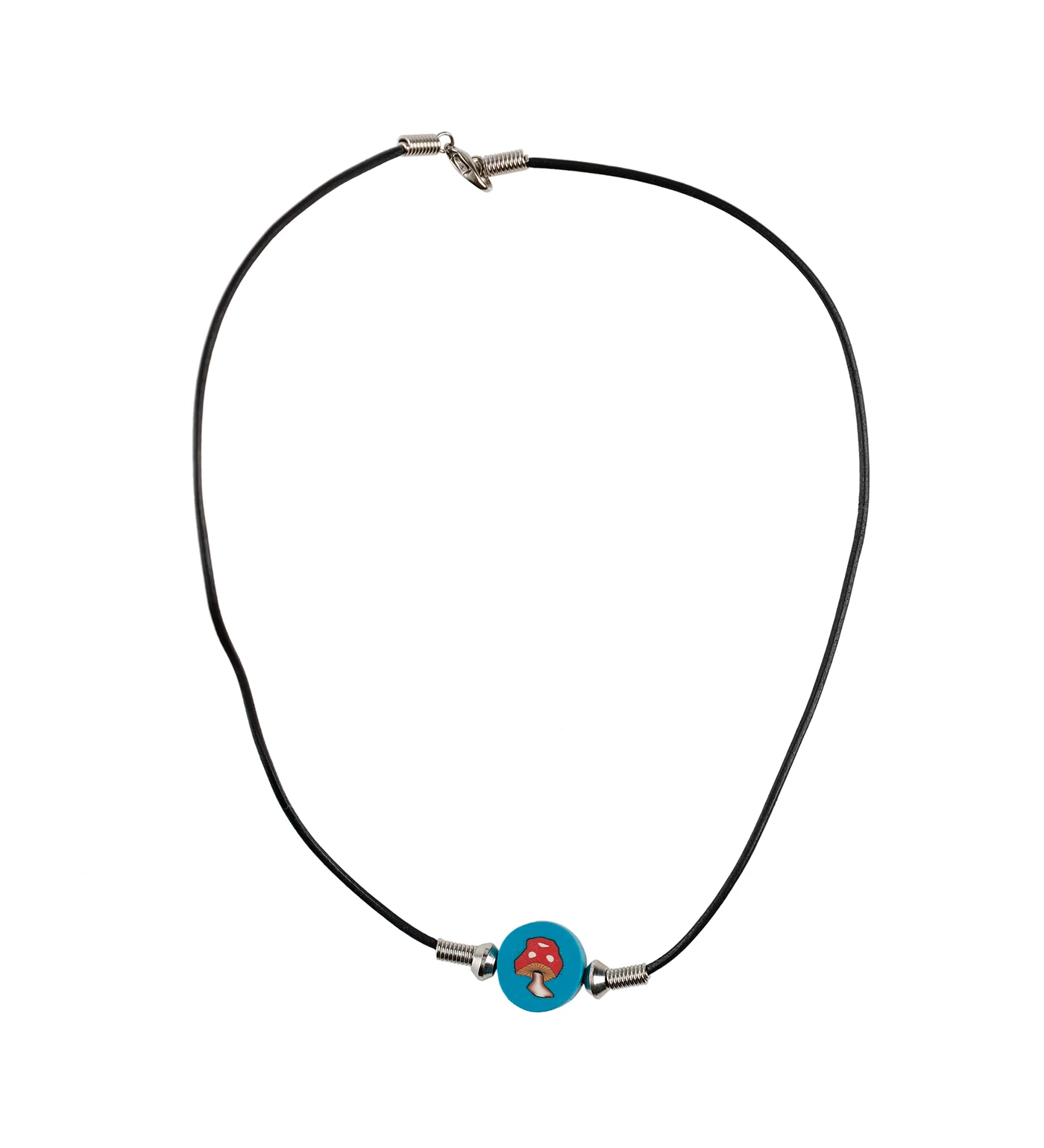 Mushroom Bead String Necklace, Black/Silver/Blue(2F) - Image 3