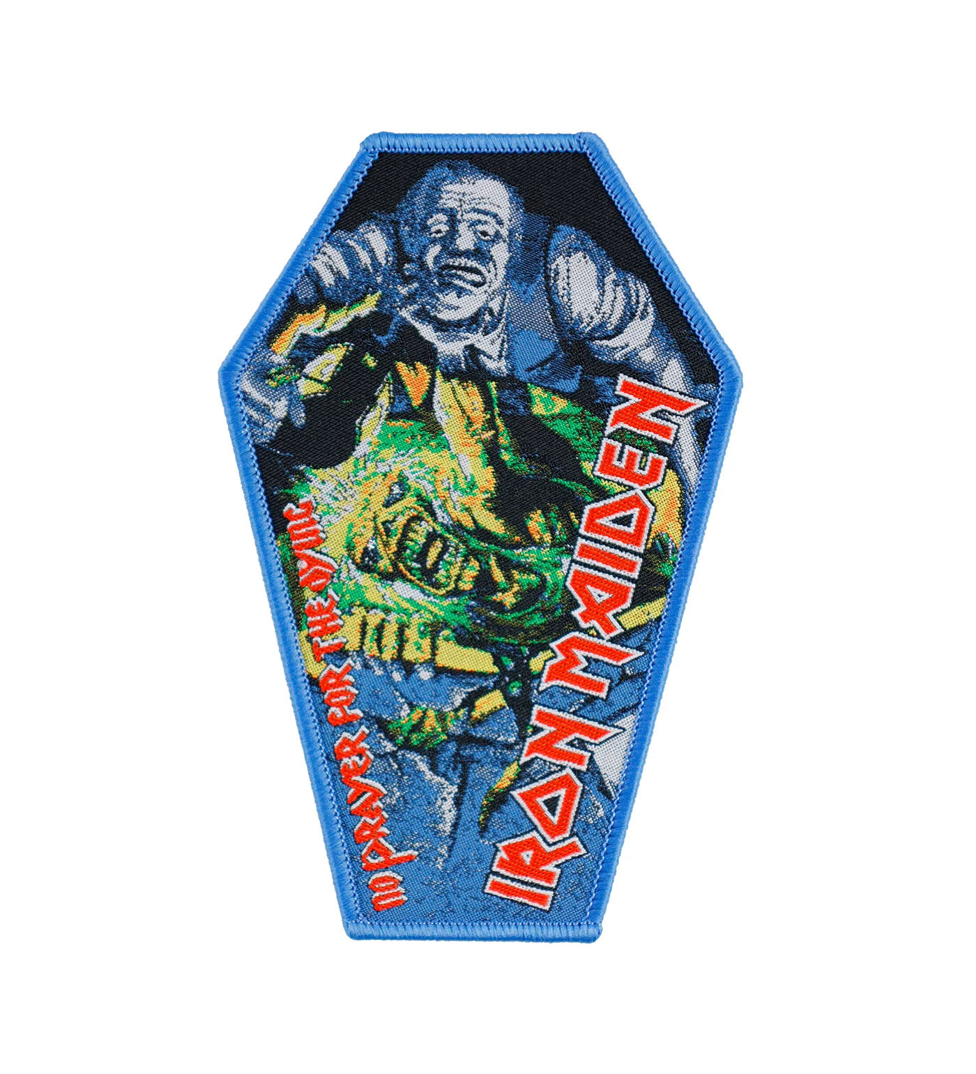 No Prayer For The Dying Coffin, Blue Border