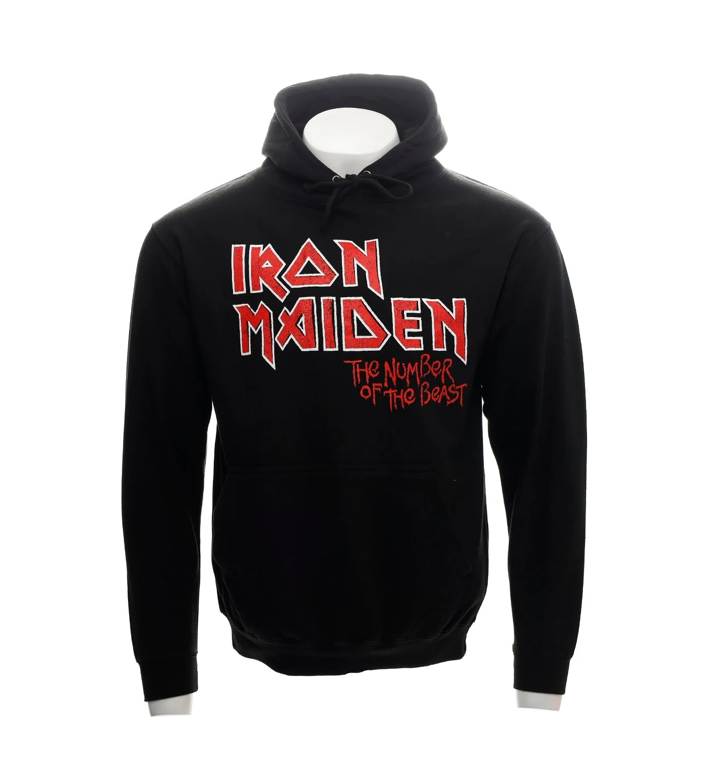 Number Of The Beast Vintage Logo Faded Edge Hood, Black