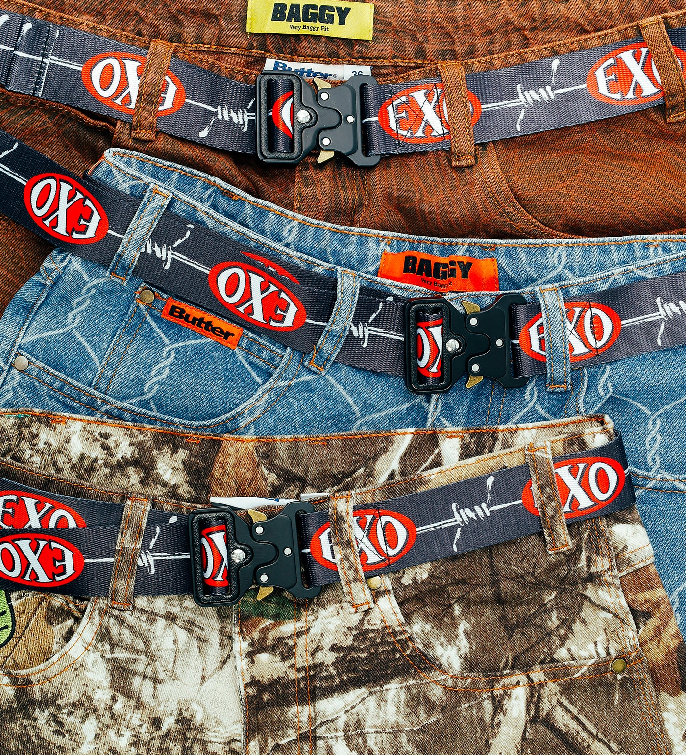 OG Logo Tactical Belt, Black/White/Red - Image 3